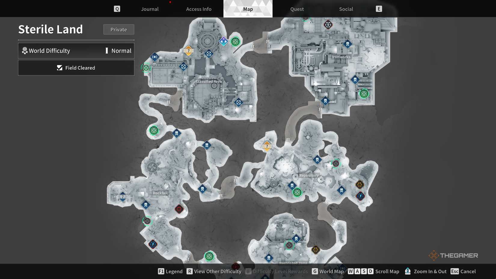 The First Descendant Sterile Land Map