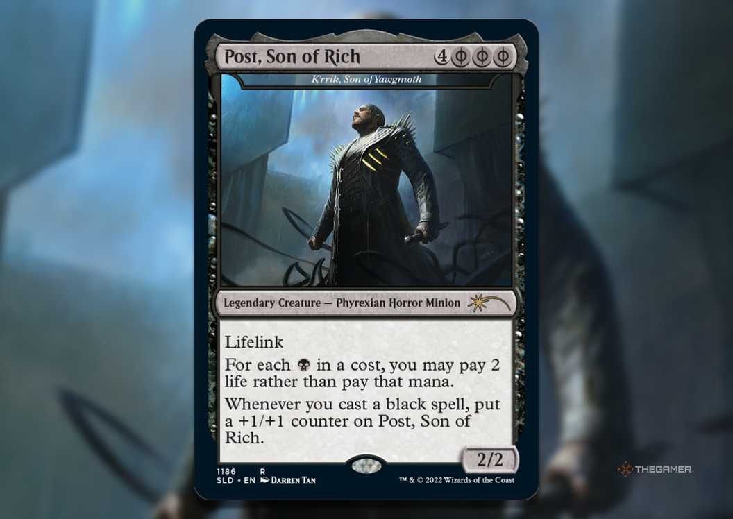 post son of rich mtg card K'rrik, Son of Yawgmoth (#1186) (foil)
