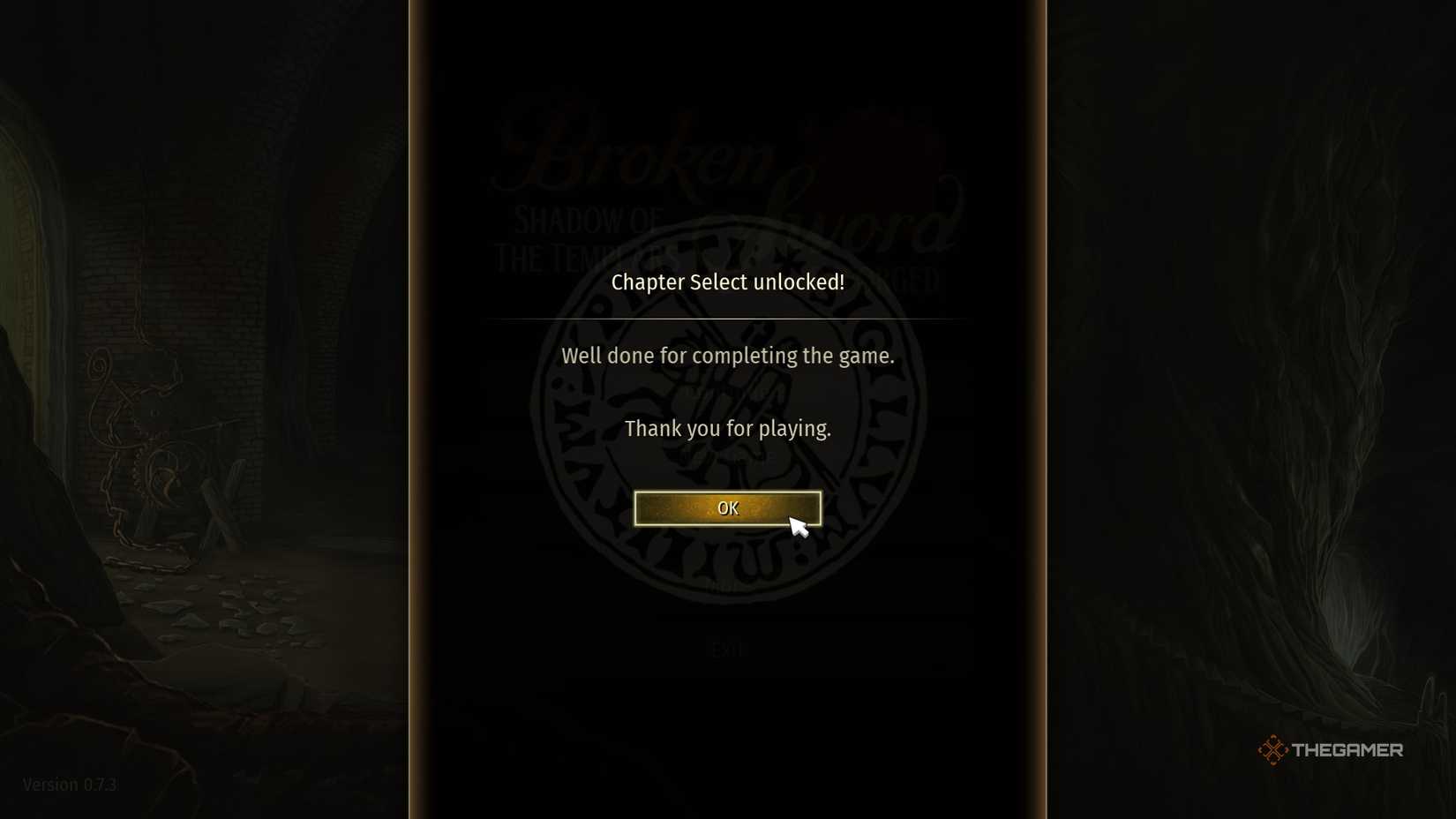 Chapter Select unlocked in Broken Sword Reforged.