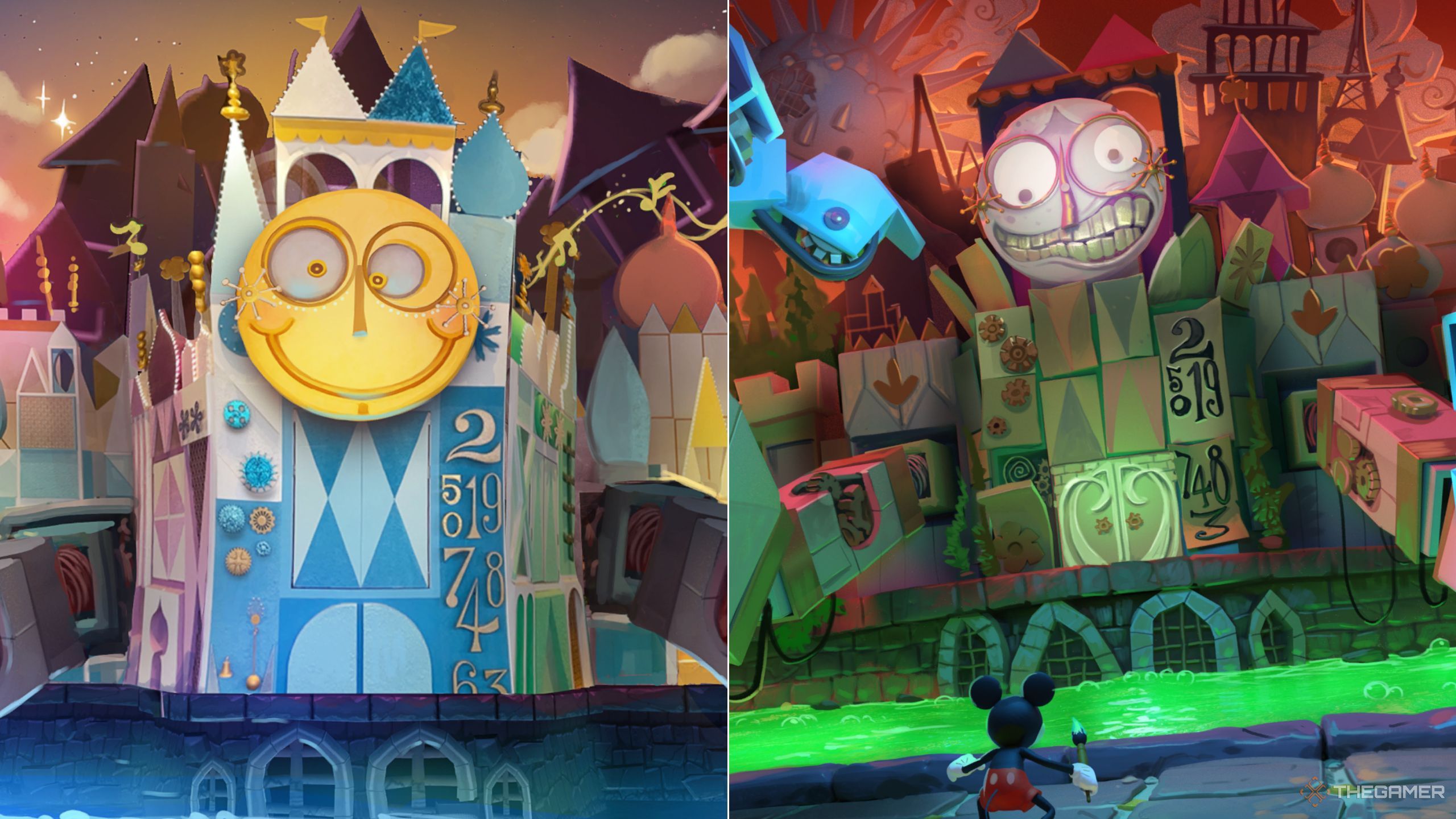 Disney Epic Mickey has recreated the clock face when it's thin and painted.