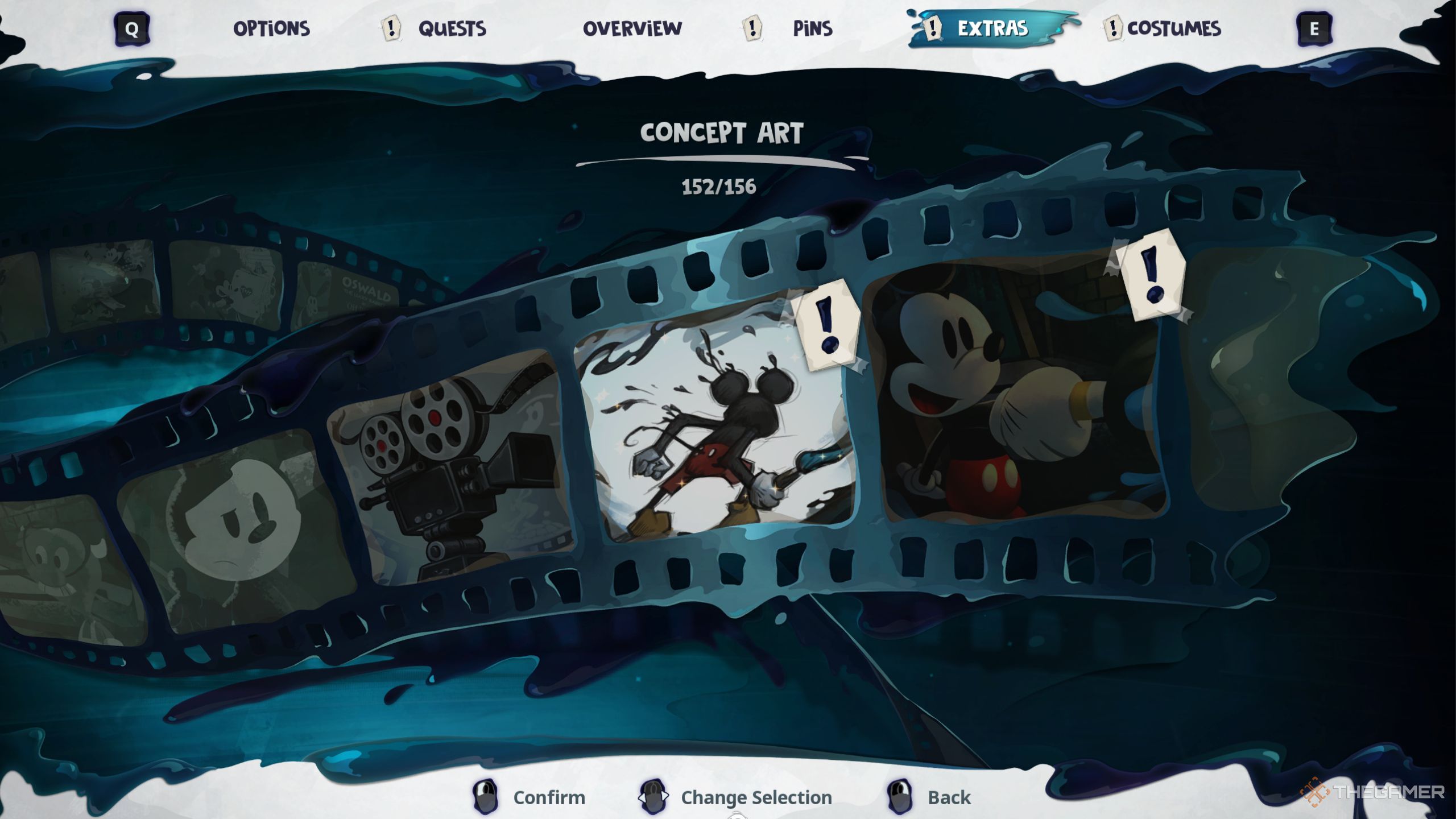 Disney Epic Mickey Rebrushed screen showing all collections.