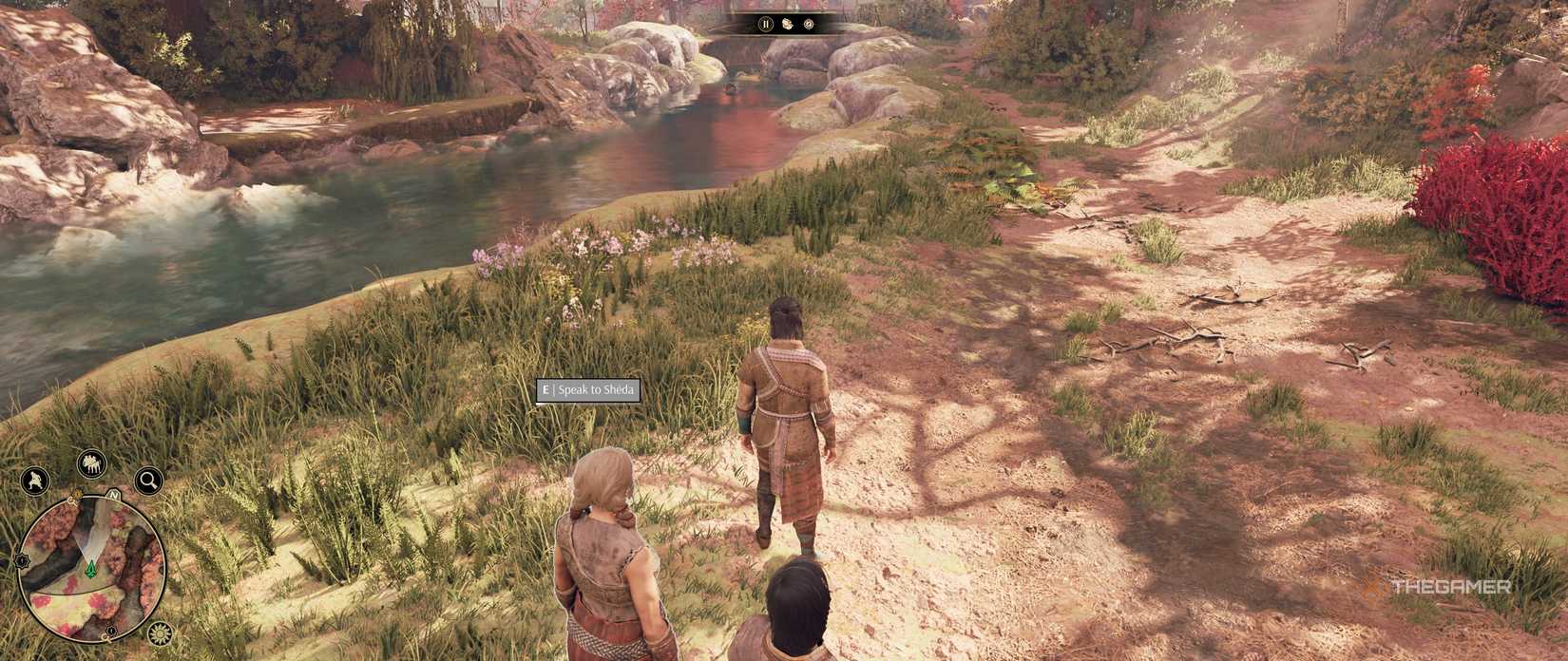 In Greedfall 2, leave town and go to the lake area.