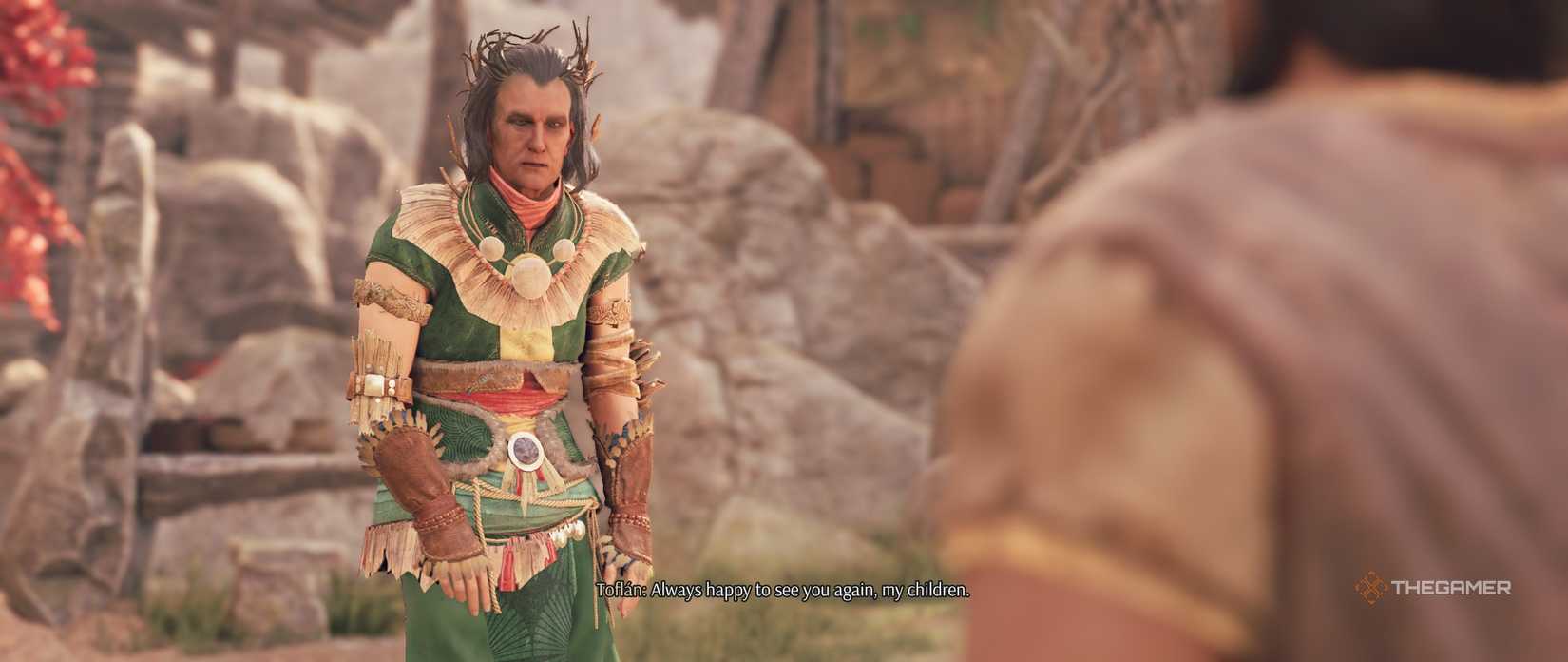 Speaking to Toflan at the start in Greedfall 2.