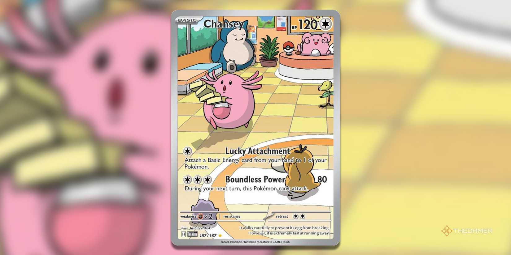 rare chansey pokemon card Chansey Pokemon Twilight Masquerade Illustration Rare #187 PSA 9 #2