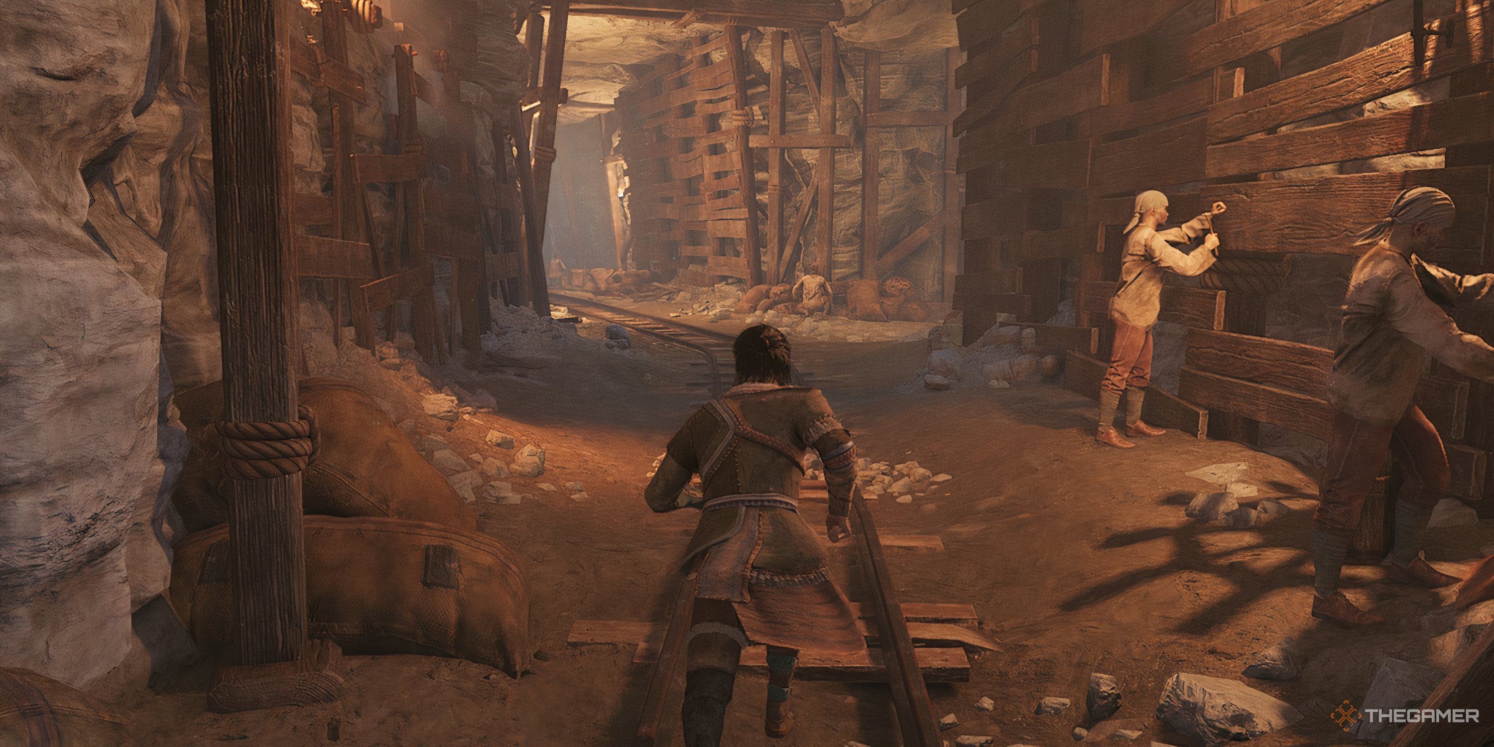 Walking through the mines in Greedfall 2.