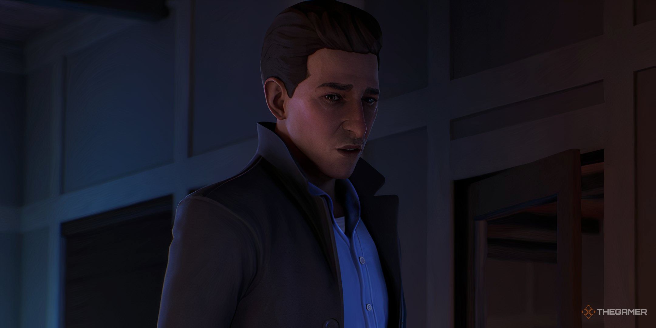 Alderman in an office in the dark In Life Is Strange_ Double Exposure.