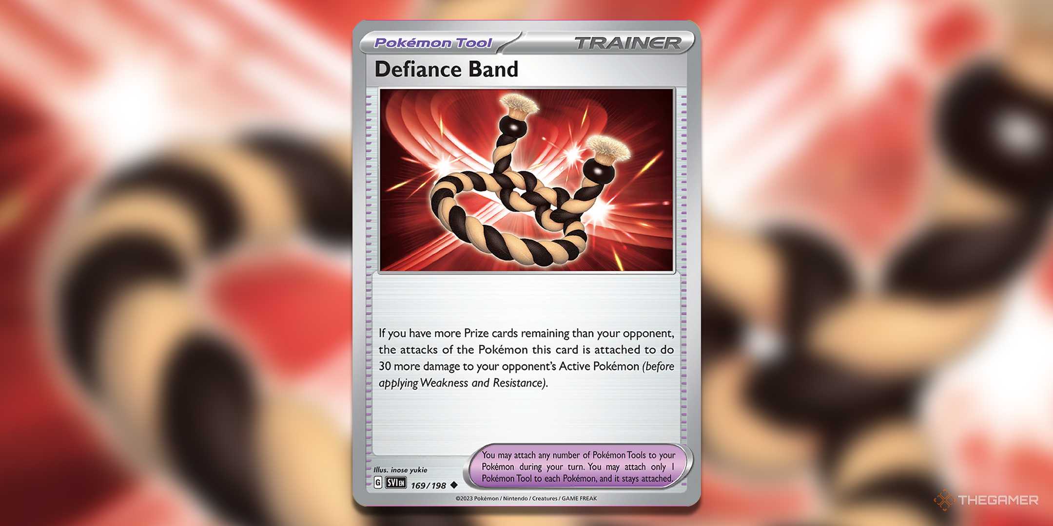defiance band pokemon card - Scarlet & Violet - holofoil pattern or surface detail) Defiance Band 169/198 Reverse Holo