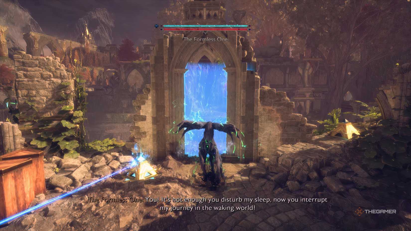 The start of the fight with The Formless One in Arlathan in Dragon Age ...
