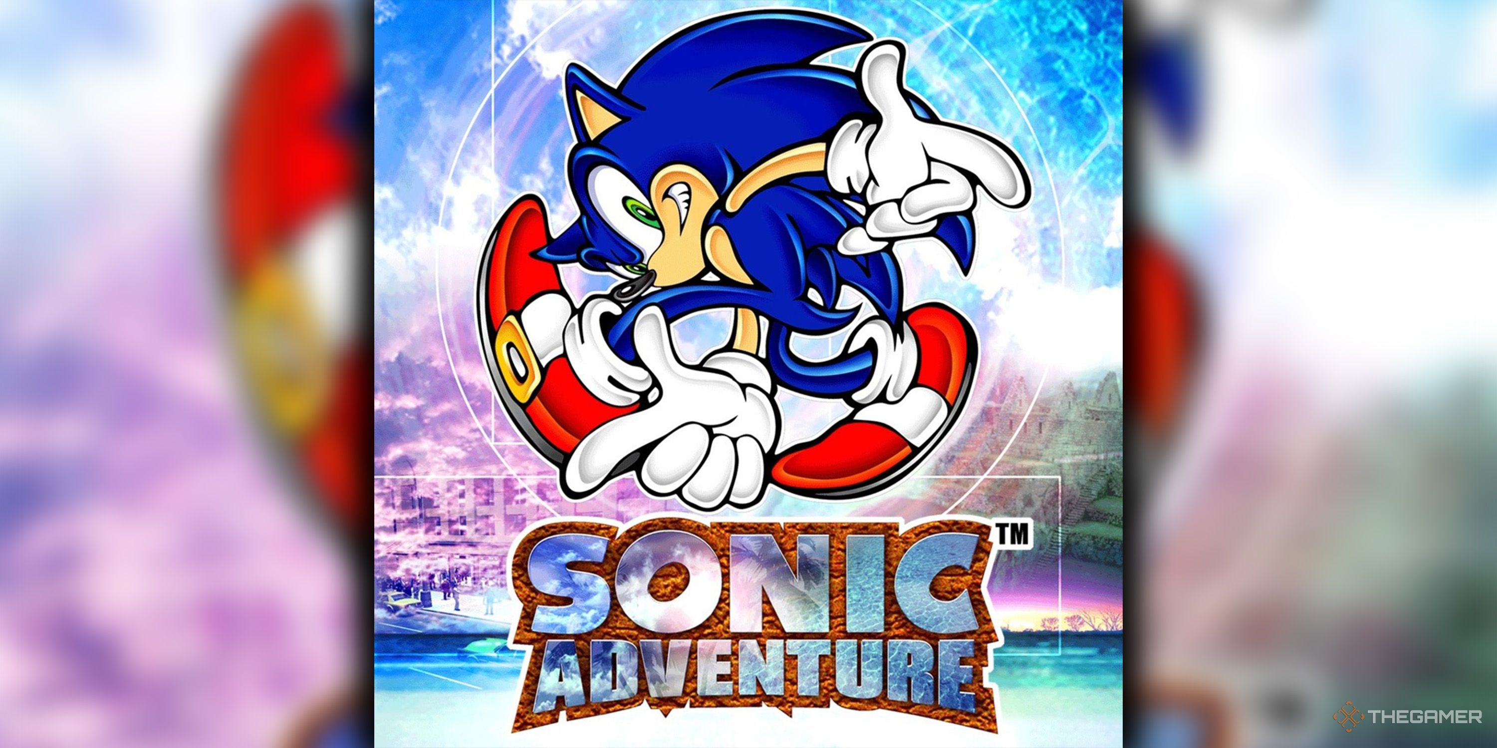 The cover art for Sonic Adventure, showing Sonic and the game's logo.