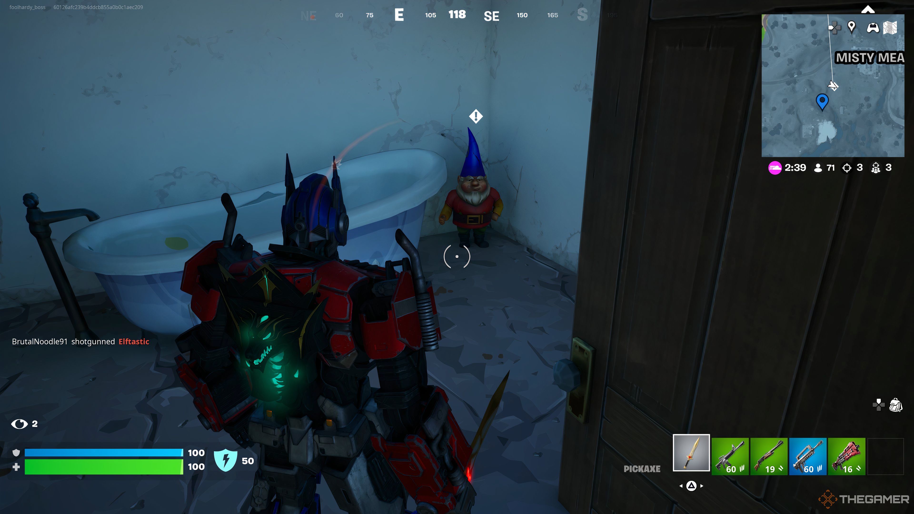 تصویری از یک گنوم پنهان در ریمیکس Fortnite Chapter 2. 