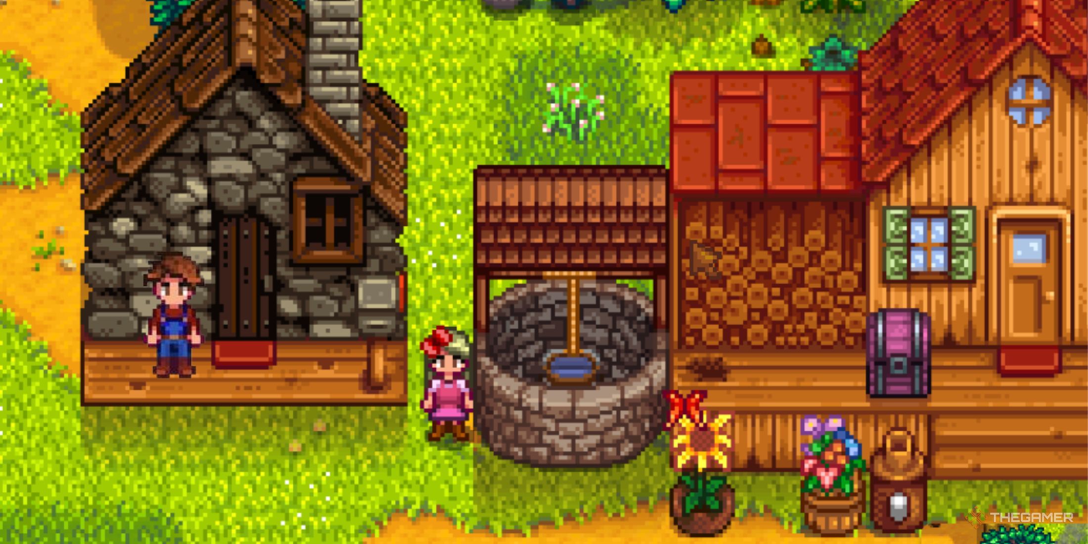 This is a photo of two players in Mobile Stardew Valley.