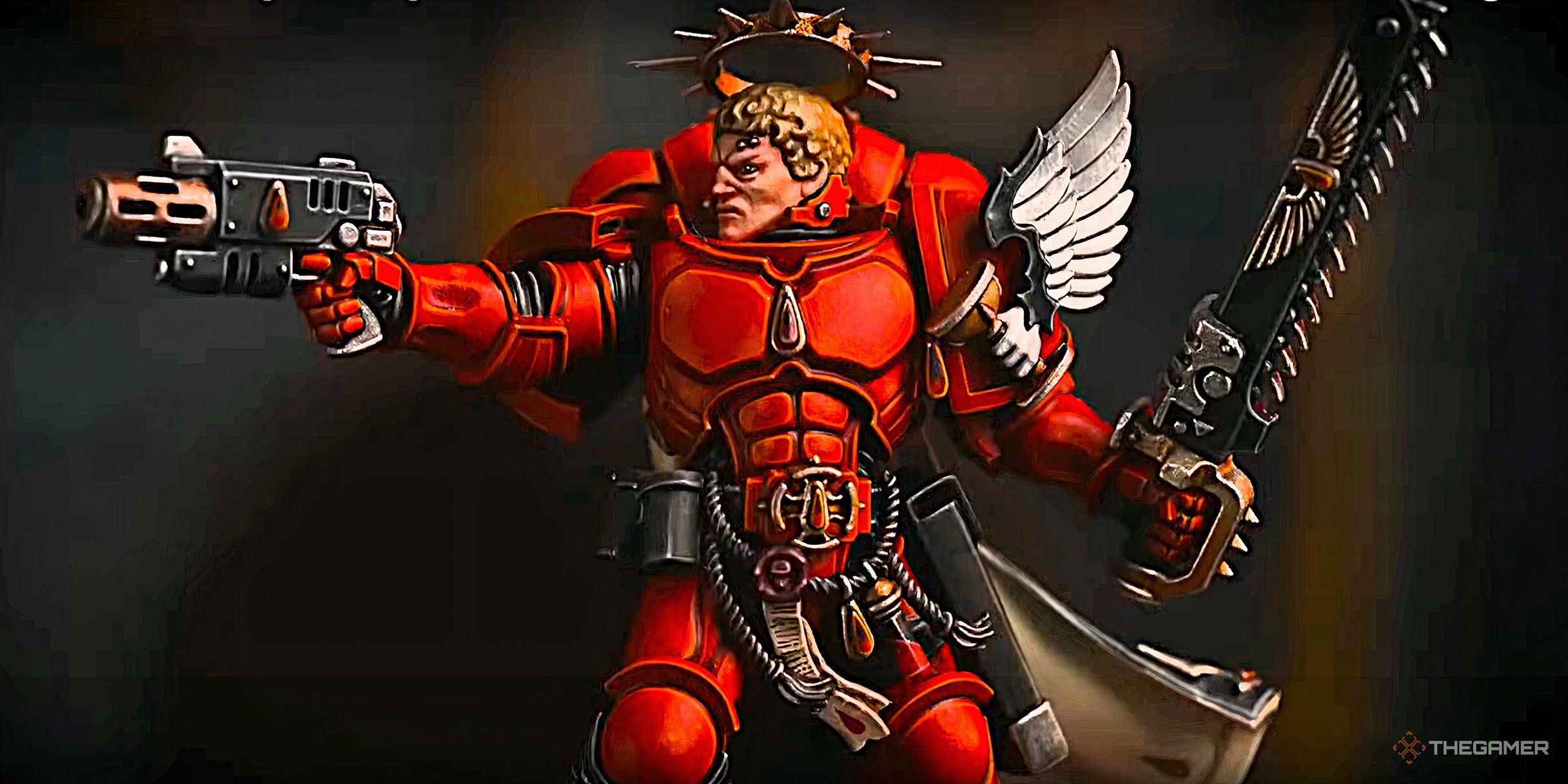 A Blood Angels captain from the Warhammer 40,000 tabletop.