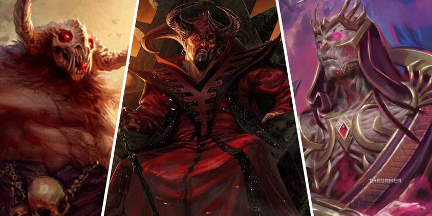 Split images of evil D&D gods.