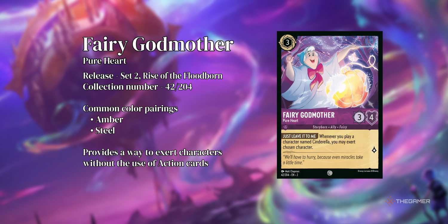 fairy godmother lorcana card - (Here to Help) - 40/204 - Uncommon (Foil) Amethyst Card Type Disney Lorcana Fairy Godmother Here