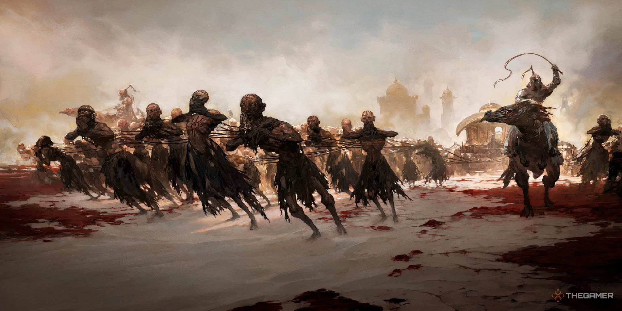 A screenshot of The Ardura Caravan which players travel to in Act-II of Path of Exile 2.