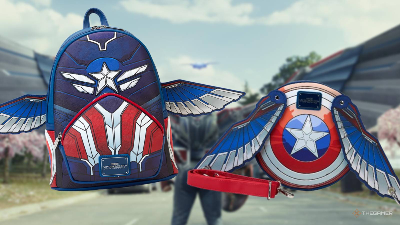 captain america mini backpack Loungefly front exterior zipped pocket Captain America: Brave New World