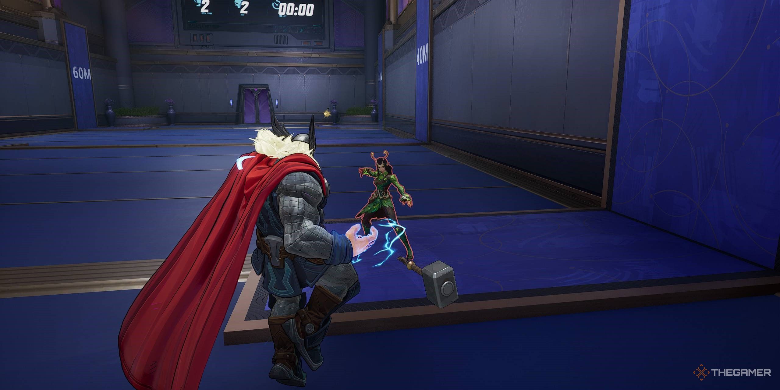 Thor using his Awakening Rune ability on Mantis in Marvel Rivals.