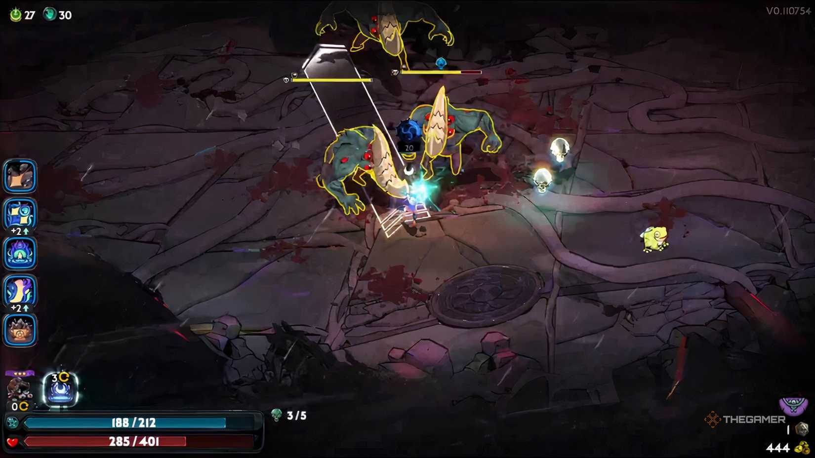 Spawns of Typhon fighting in the final battle. They hatch from red eggs and are large four-legged monsters with a large horn to charge. Melinoë, however, is the one who rams into the Skull here.