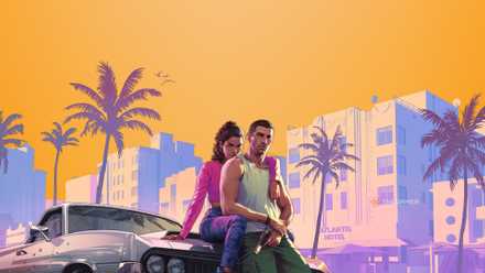 News GTA 6 character key art on an orange background.
