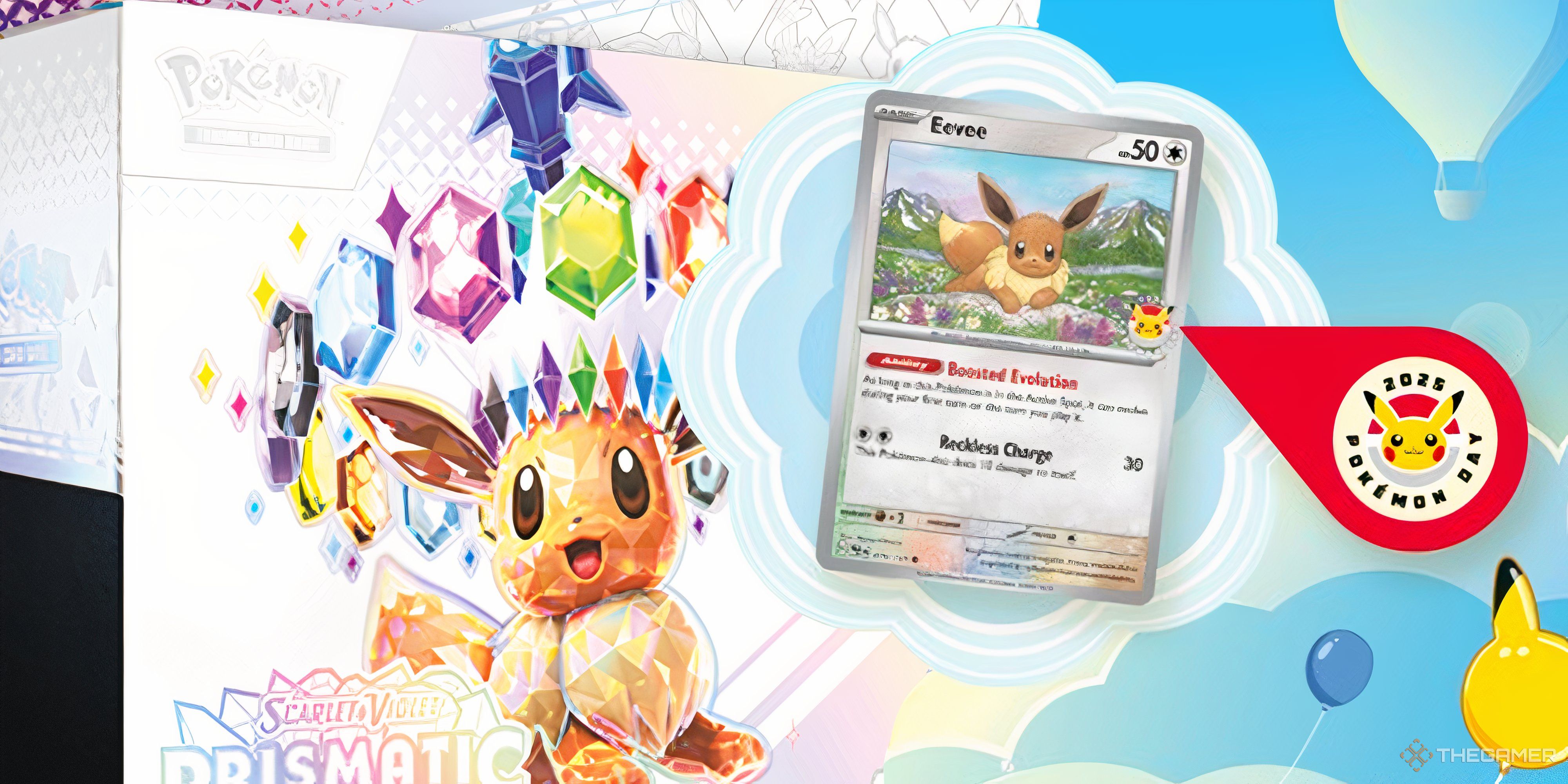 prismatic evolutions eevee pokemon day promo card blister pack Prismatic Evolutions Eevee SVP 173 Promo Card (Sealed) — EternaCards