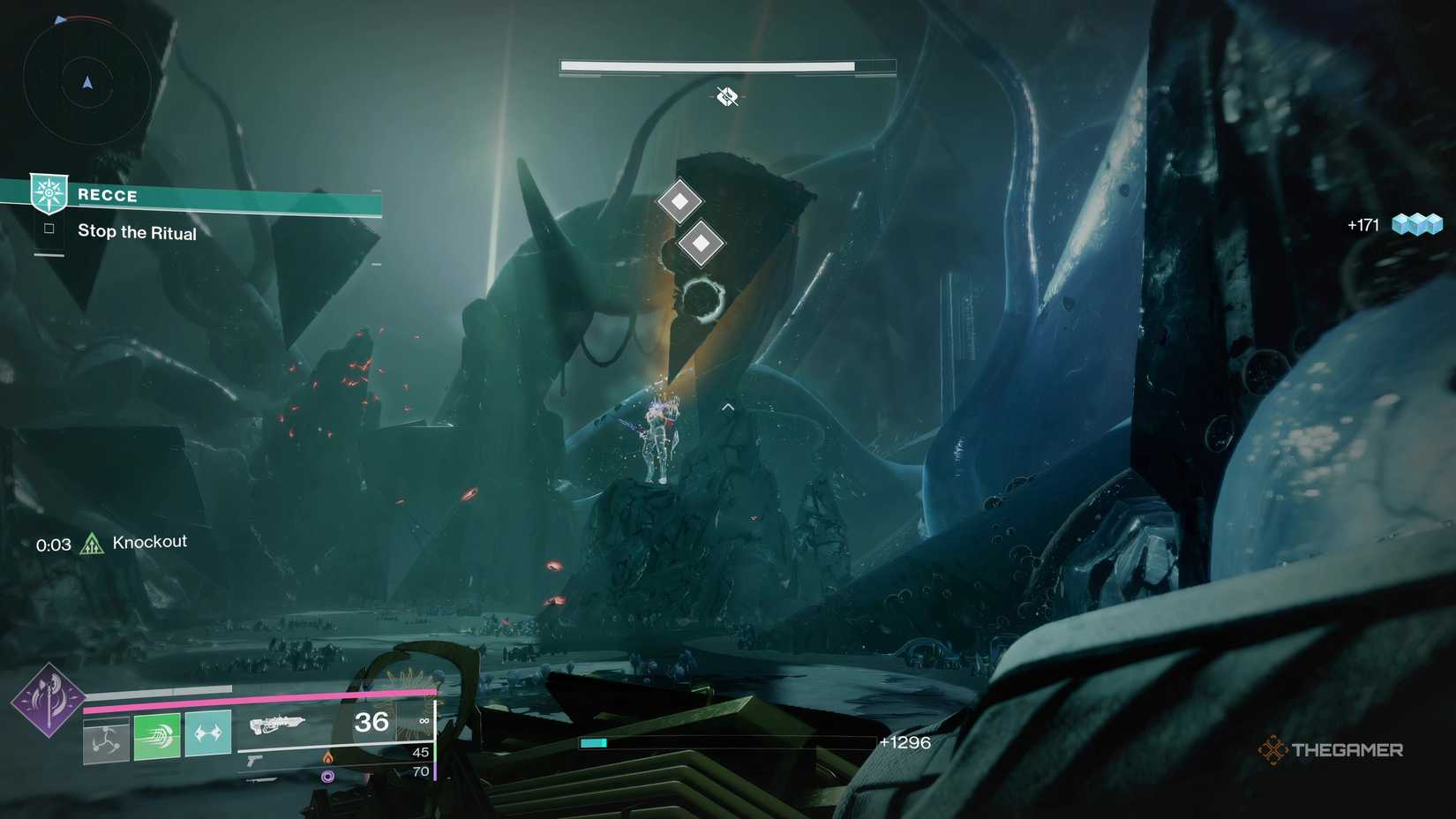 Taken Blights attached to Pyramid structures in the Dreadnaught in Destiny 2.