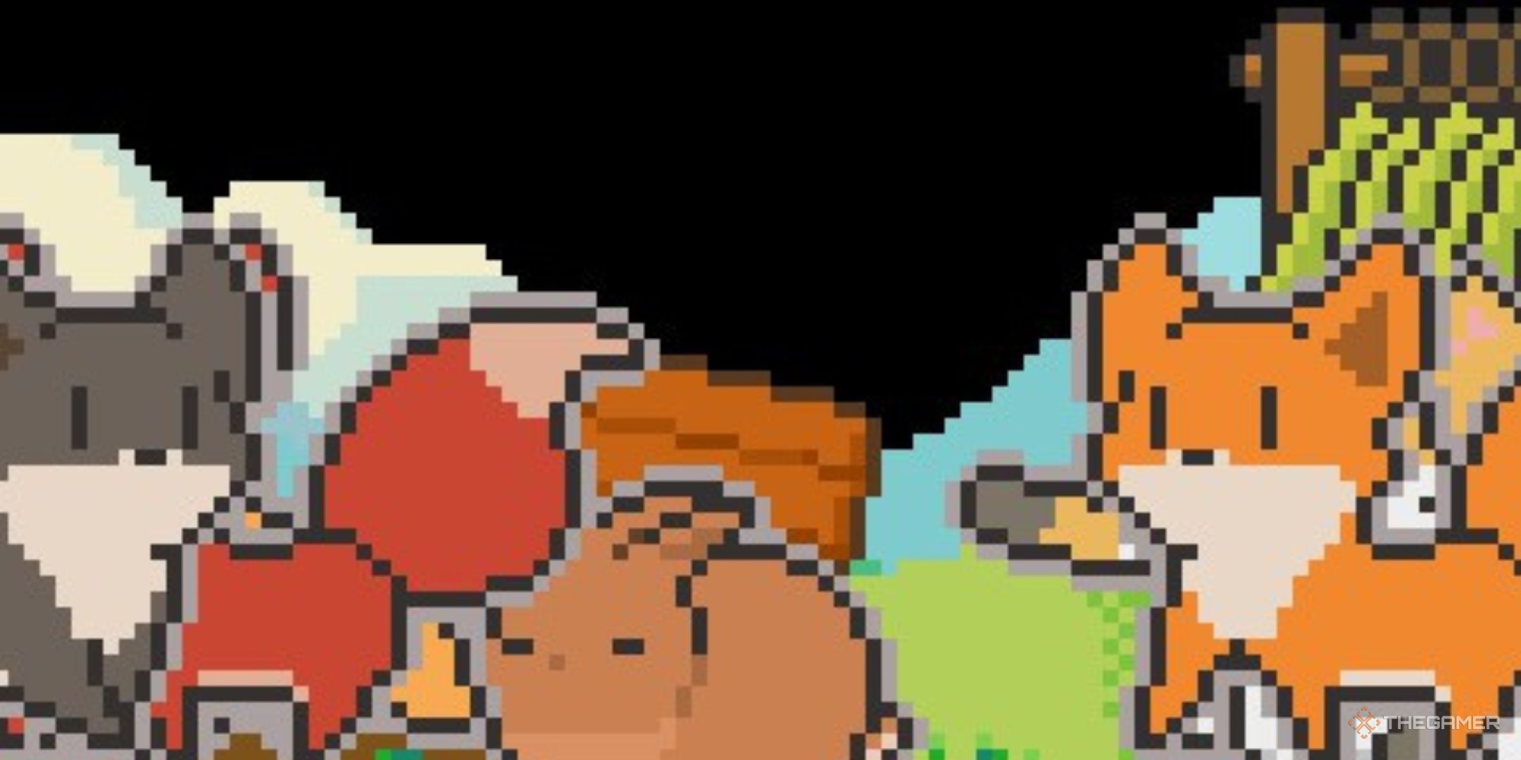 The animals including rabbits, cats, dogs, and foxes are shown in Tiny Pasture.