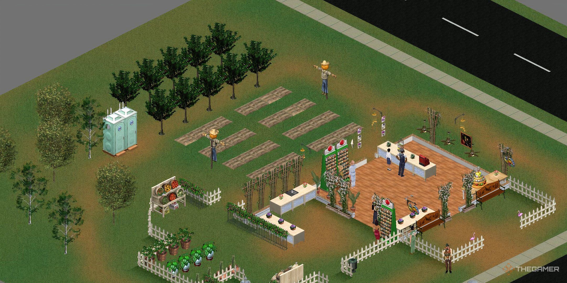 An overview of the garden shop in The Sims.