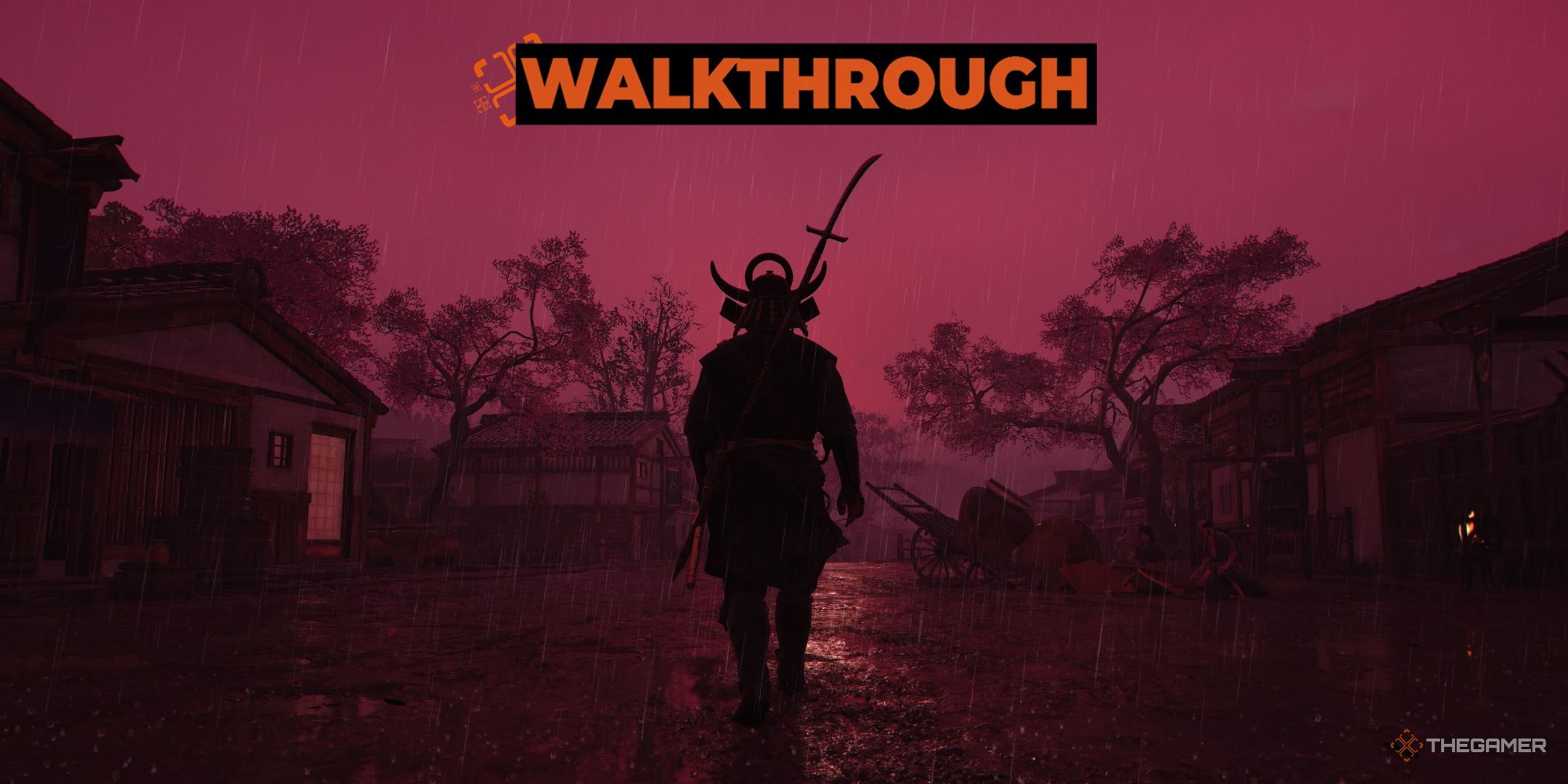 Yasuke walking in the rain for The Noble assassination questline in Assassin's Creed Shadows.