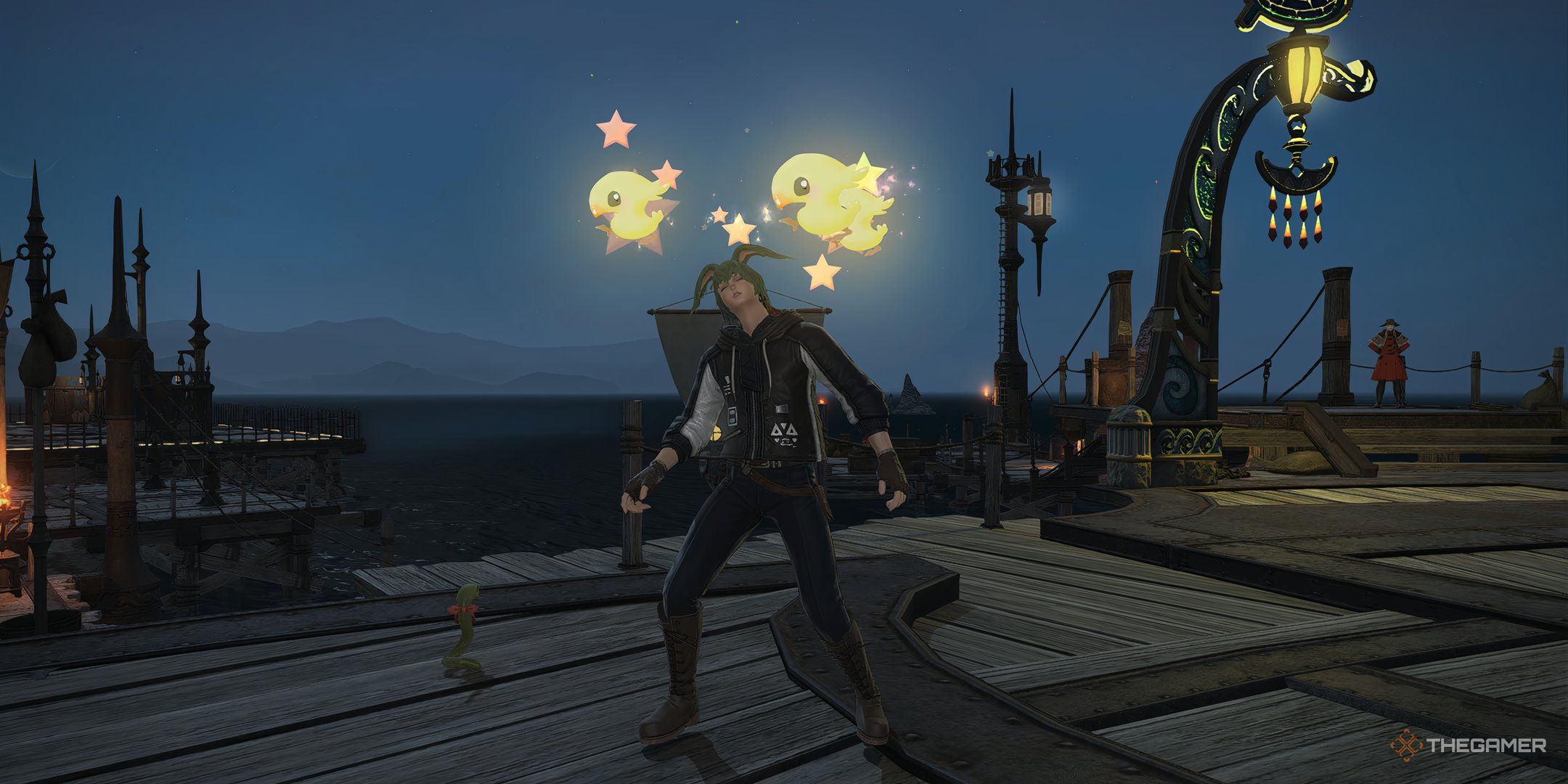 A character using the Dazed emote in Final Fantasy 14.