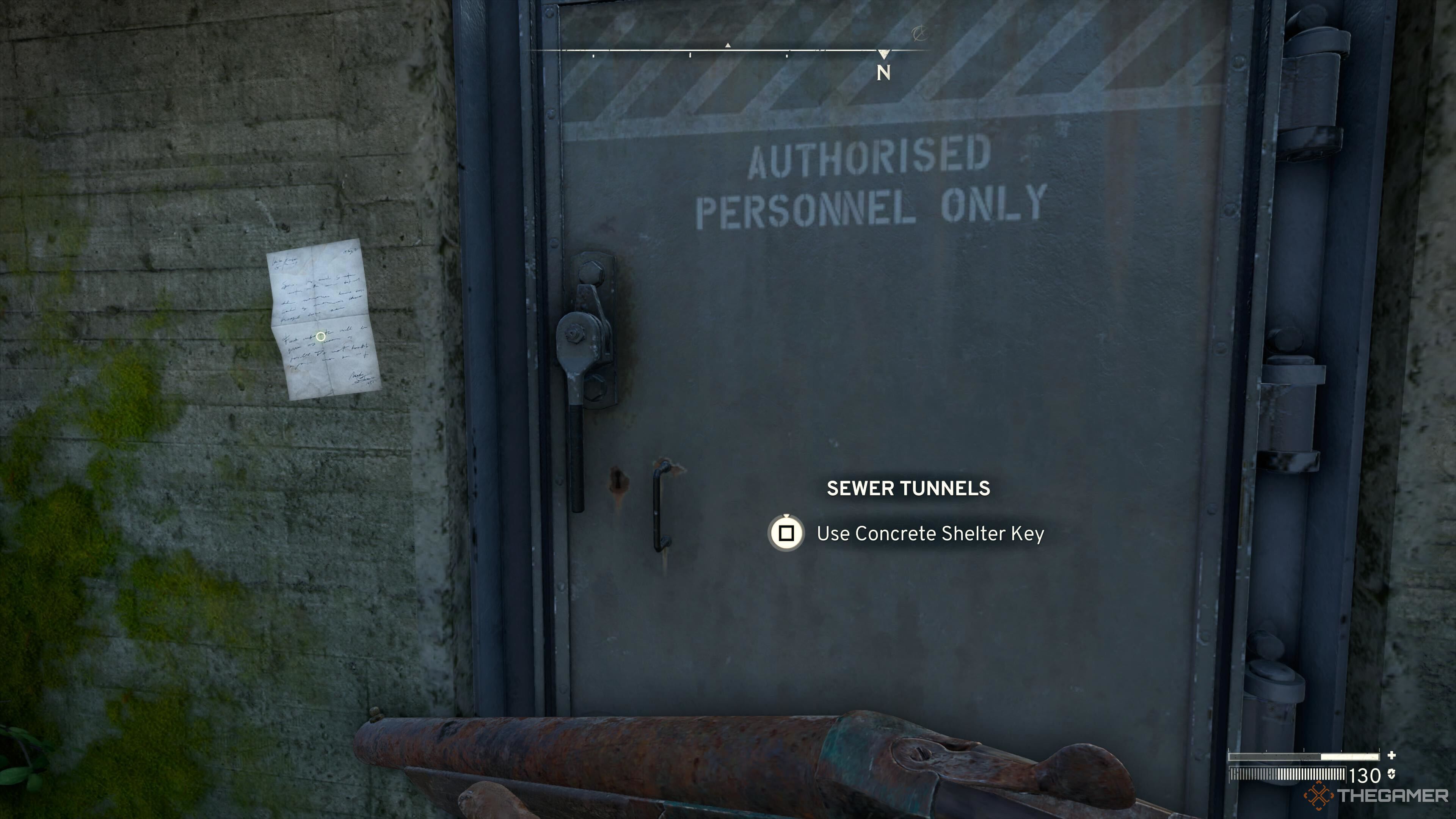A bunker door in the atom fall.