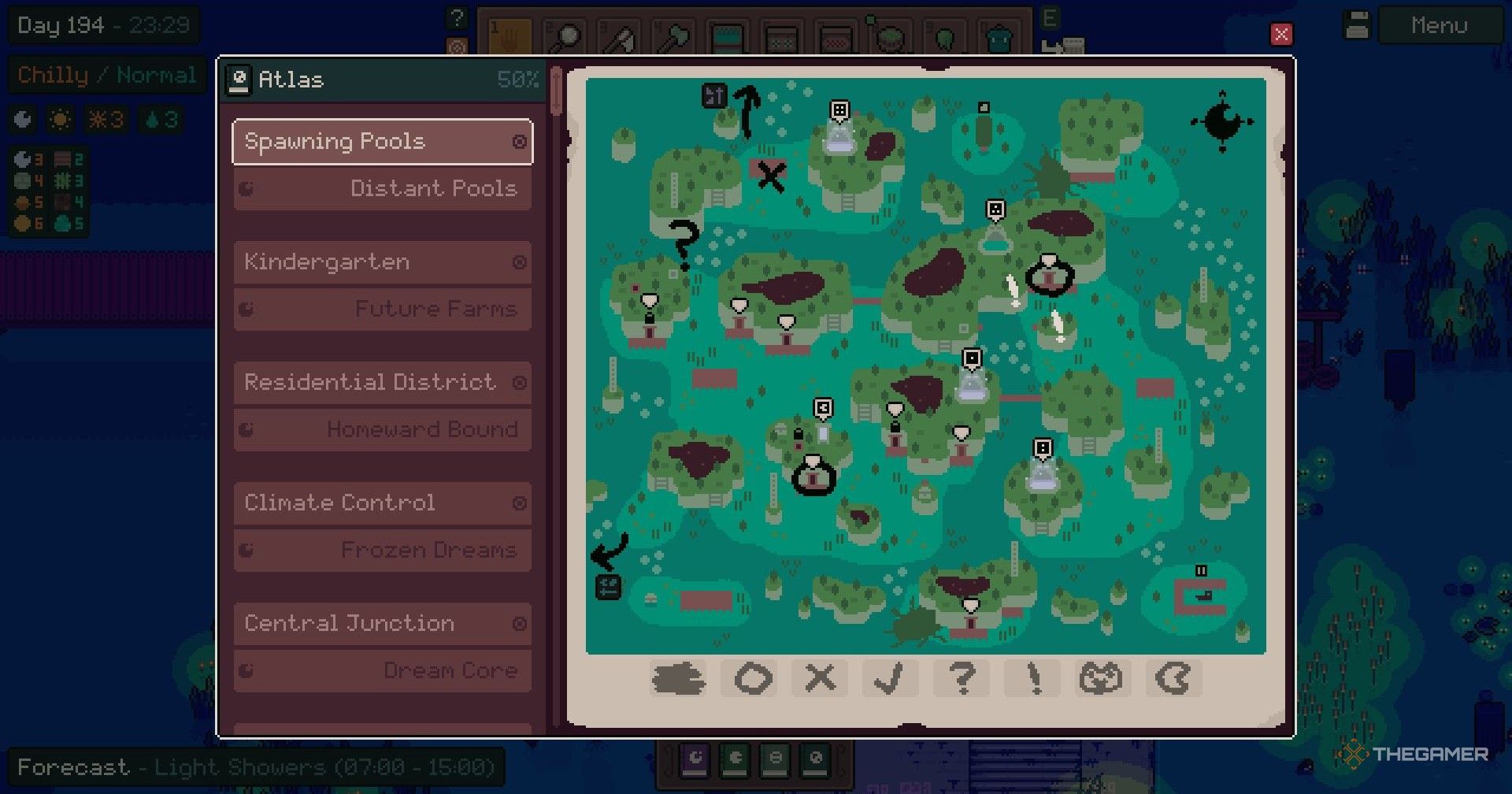 Key Map Features On The Atlas In Mudborne
