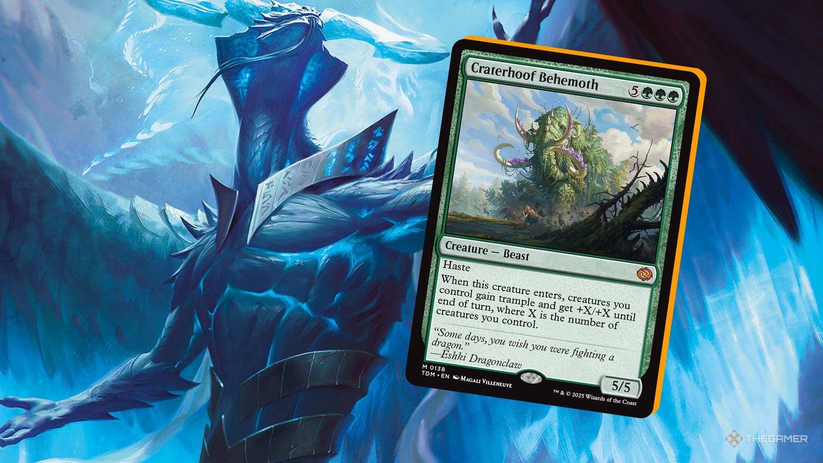 mtg card craterhoof Behemoth Playmat Haste When Craterhoof Behemoth enters the battlefield Craterhoof Behemoth (Showcase) (Japanese) [Tarkir: