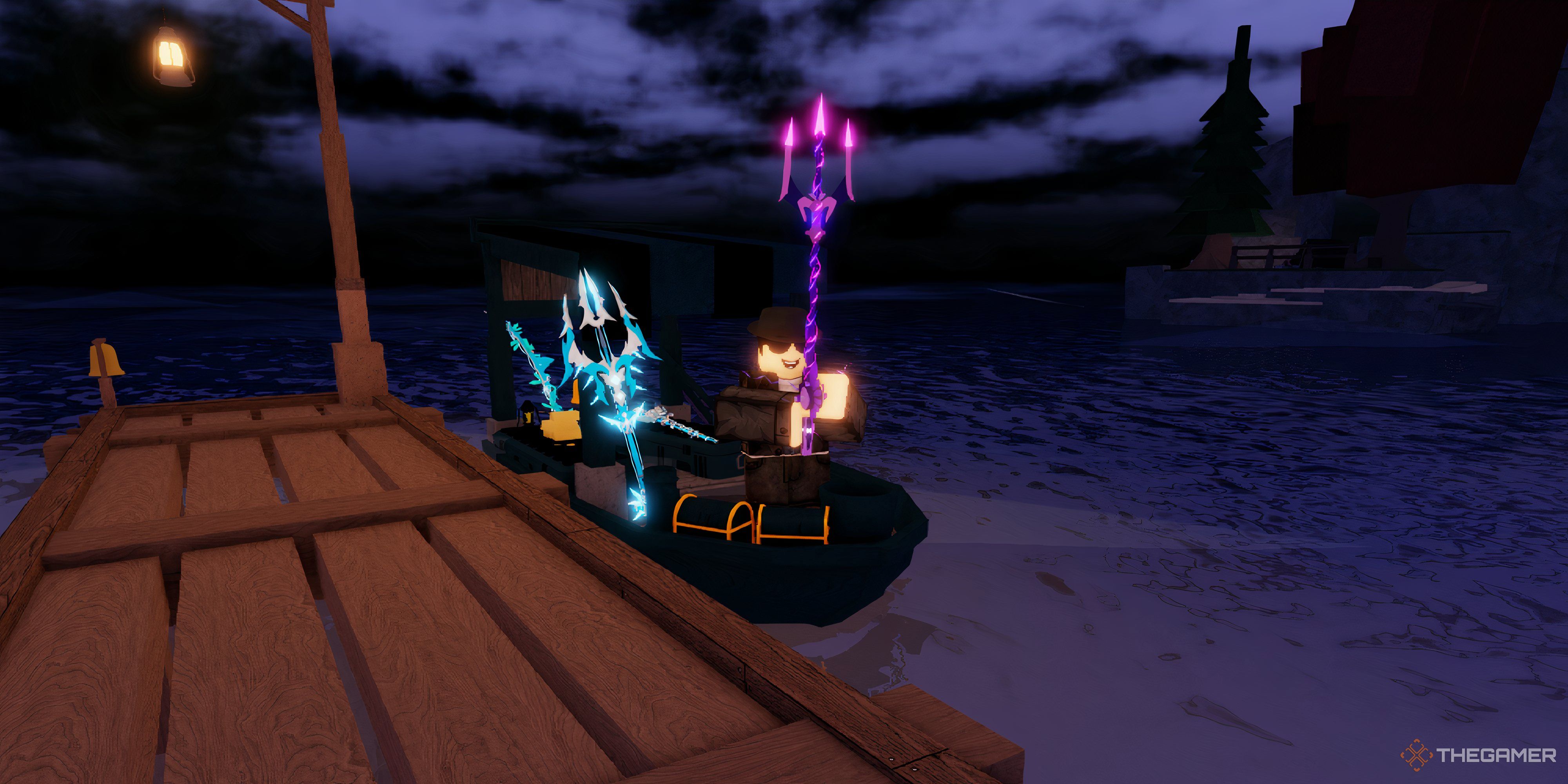 A bunch of rods in Roblox: Fisch.