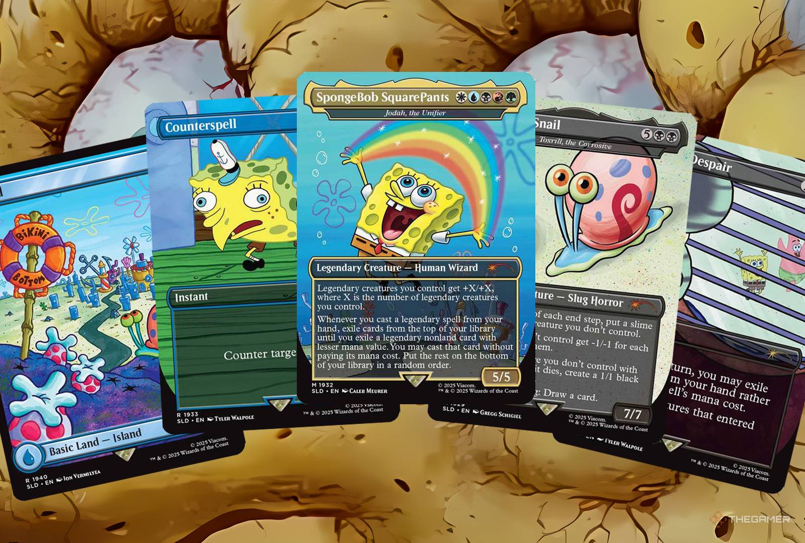 spongebob mtg card sleeves Commander Deck EDH Deck SquarePants 100 Magic Cards Custom Deck 5 Color Legendary Creatures Legends 5 Color Jodah, the Unifier Counter target spell. MTG Counterspell RAINBOW FOIL Secret