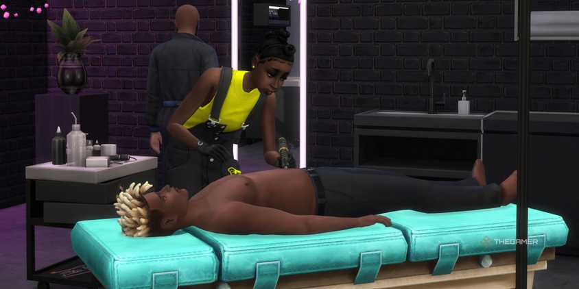 Nia tattoo in spilled neon.