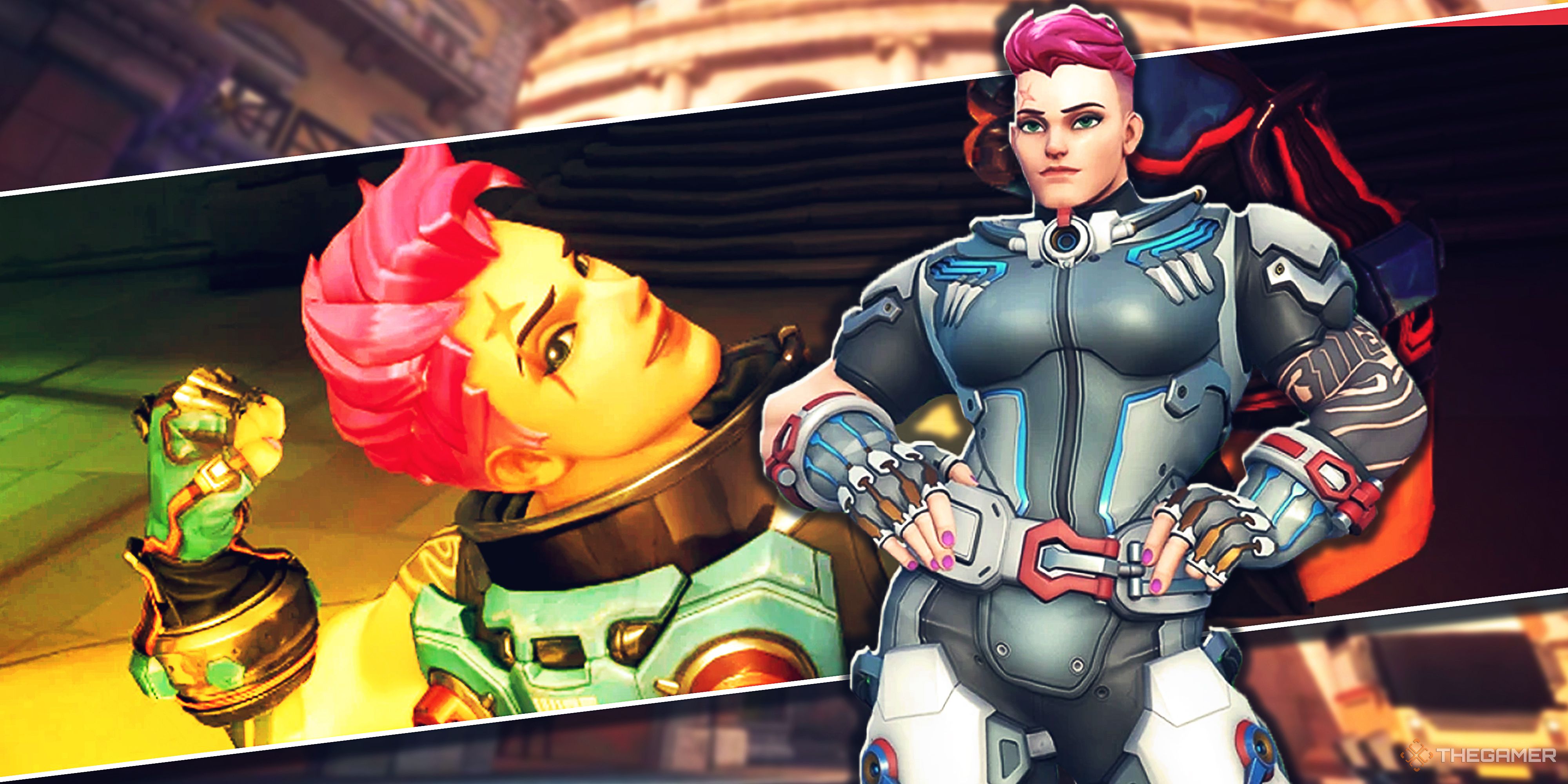 Zarya posing in Overwatch 2.