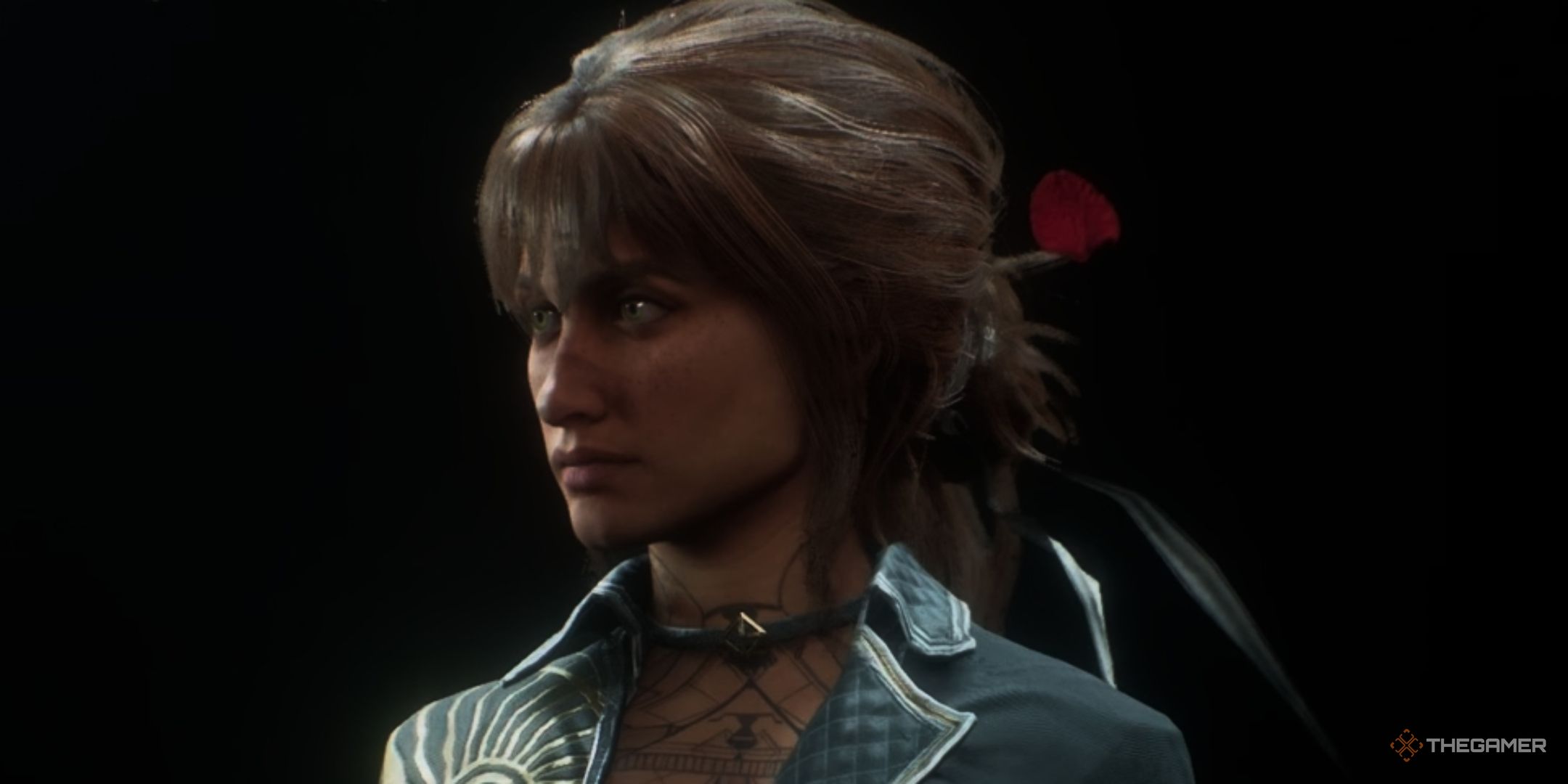 a closeup of sciel on the menu screen in clair obscur: expedition 33.