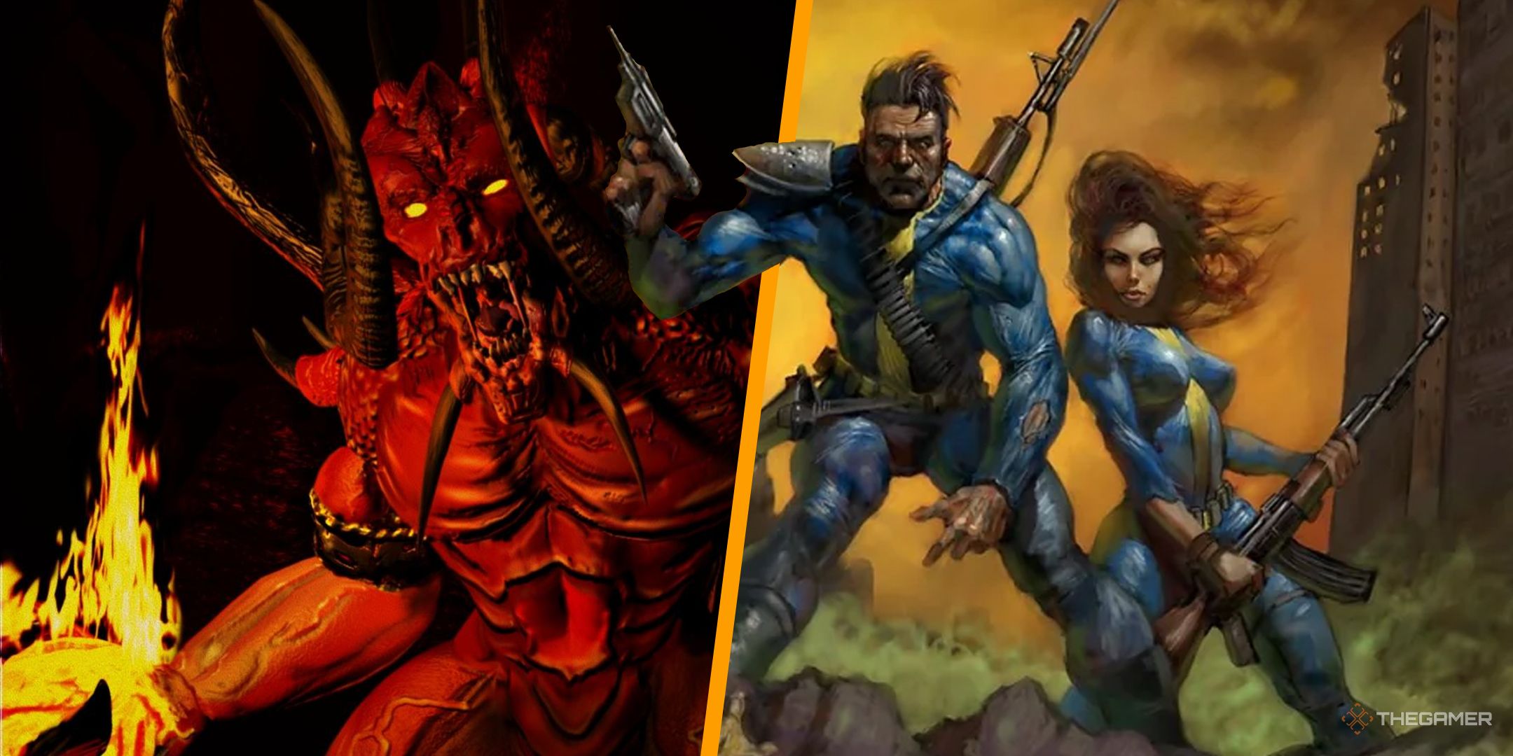 Diablo side-by-side with Fallout vault dwellers.