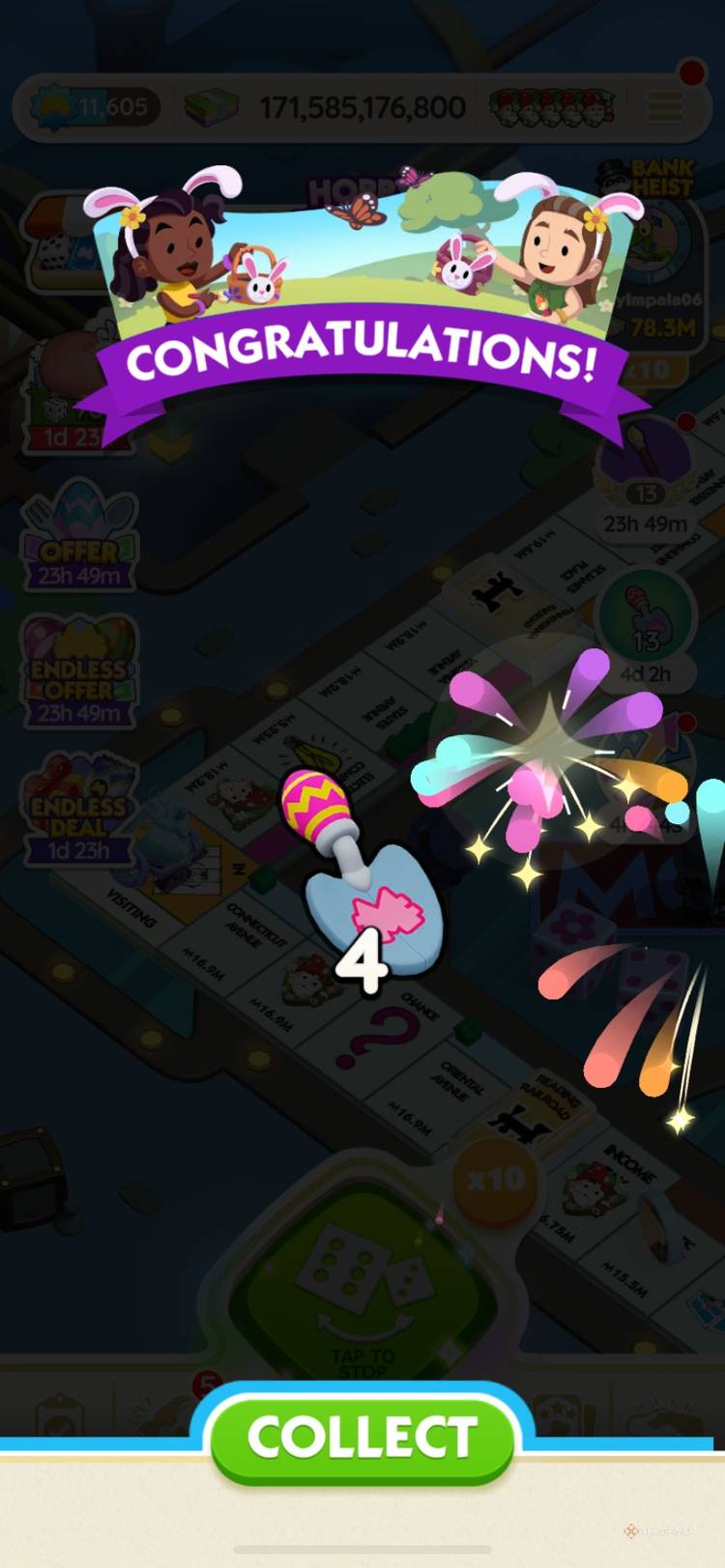 All Rewards In Spring Treasures (April 17-21) In Monopoly Go