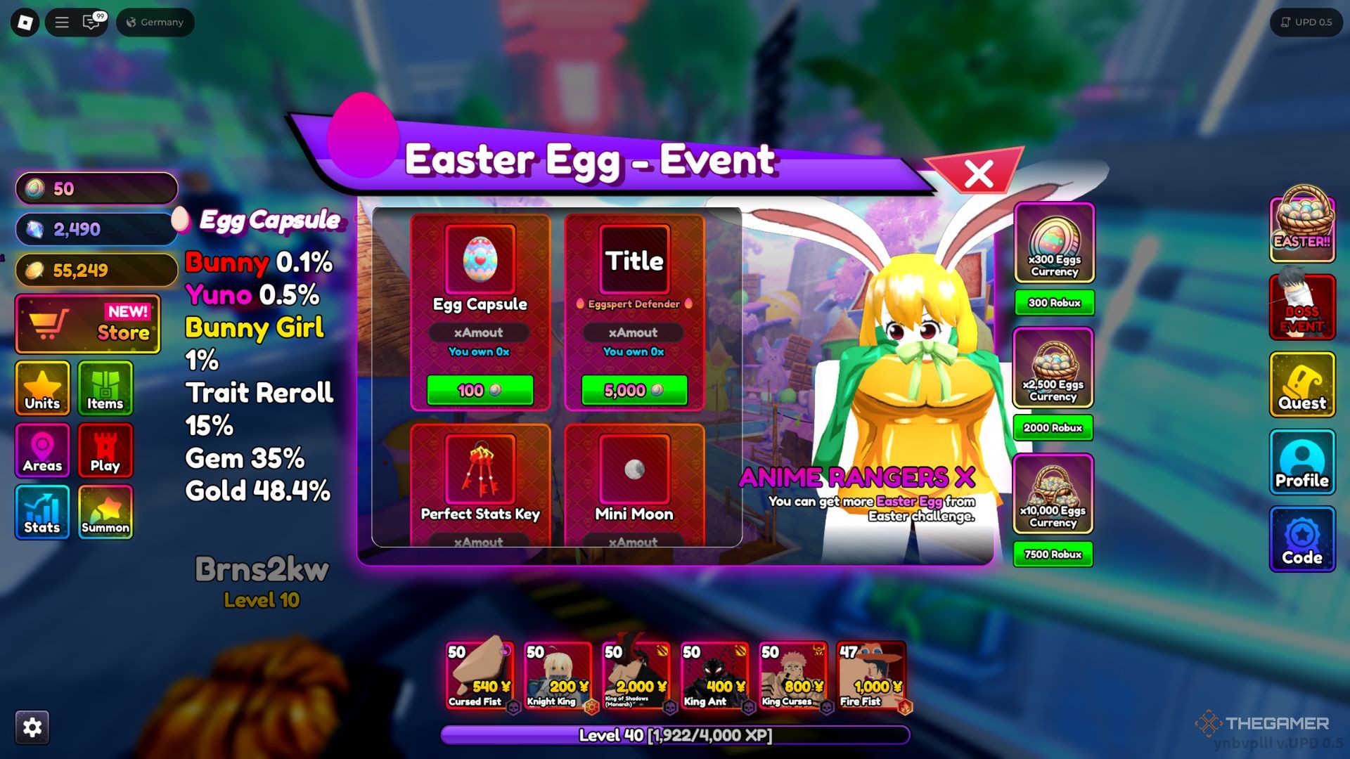 How to Beat Bunny Easter In Roblox: Anime Rangers X