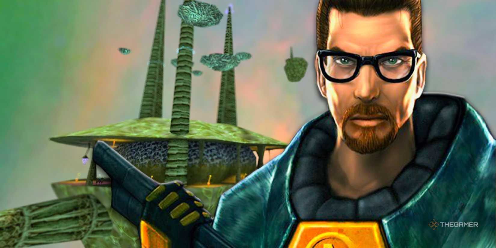 Gordon Freeman in Xen's Half-Life screenshot.