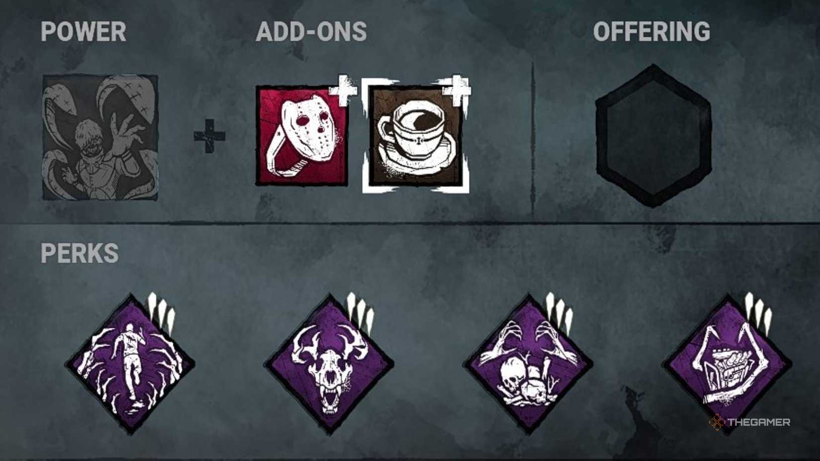 A set of perks and add-ons detailing a Hex oriented build for the Ghoul in Dead by Daylight.