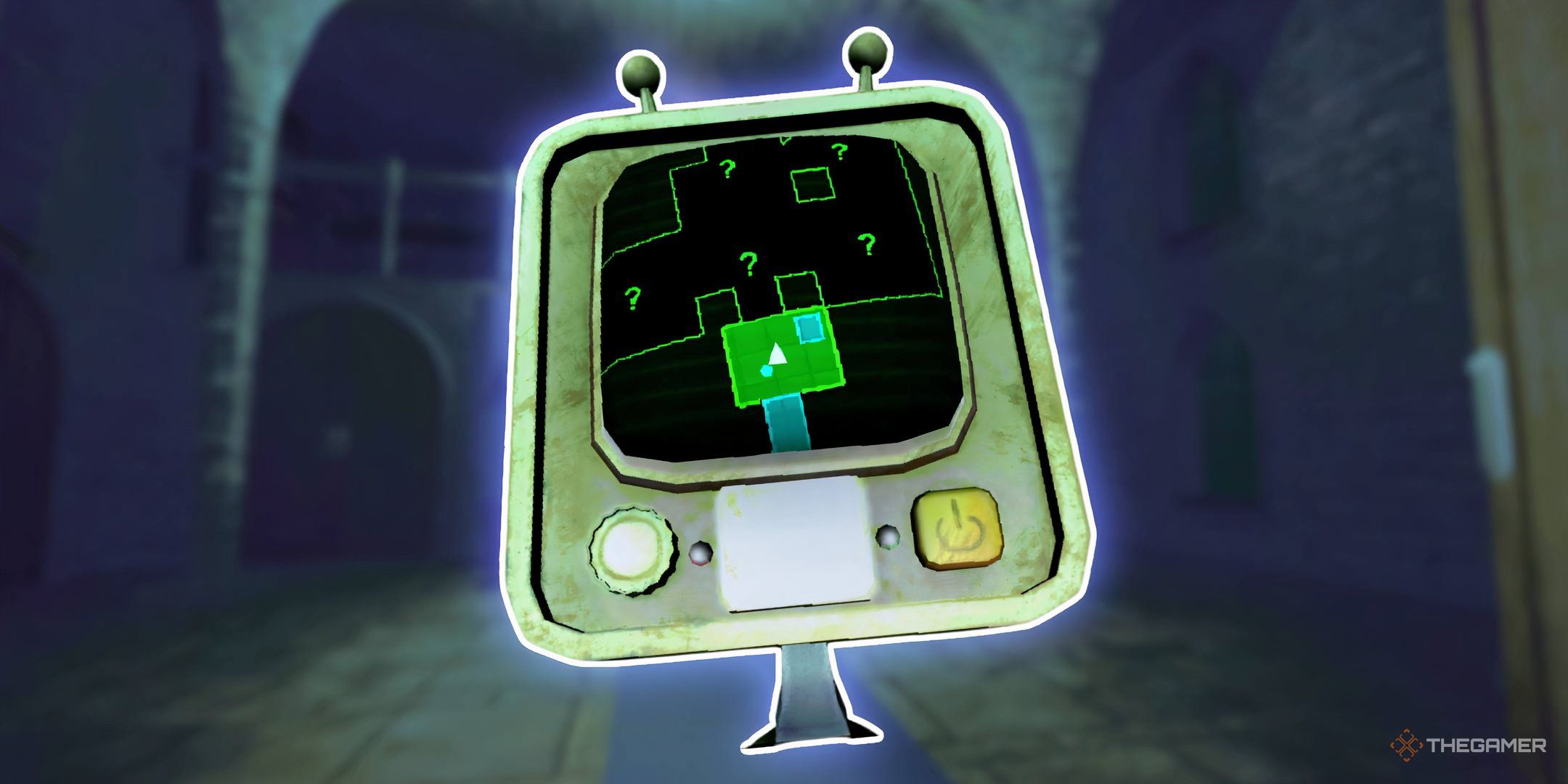 Holding The Map Open With A Glow Around It On Top Of A Blurred Background Of A Room From The Swiftbroom Academy Map In Repo.