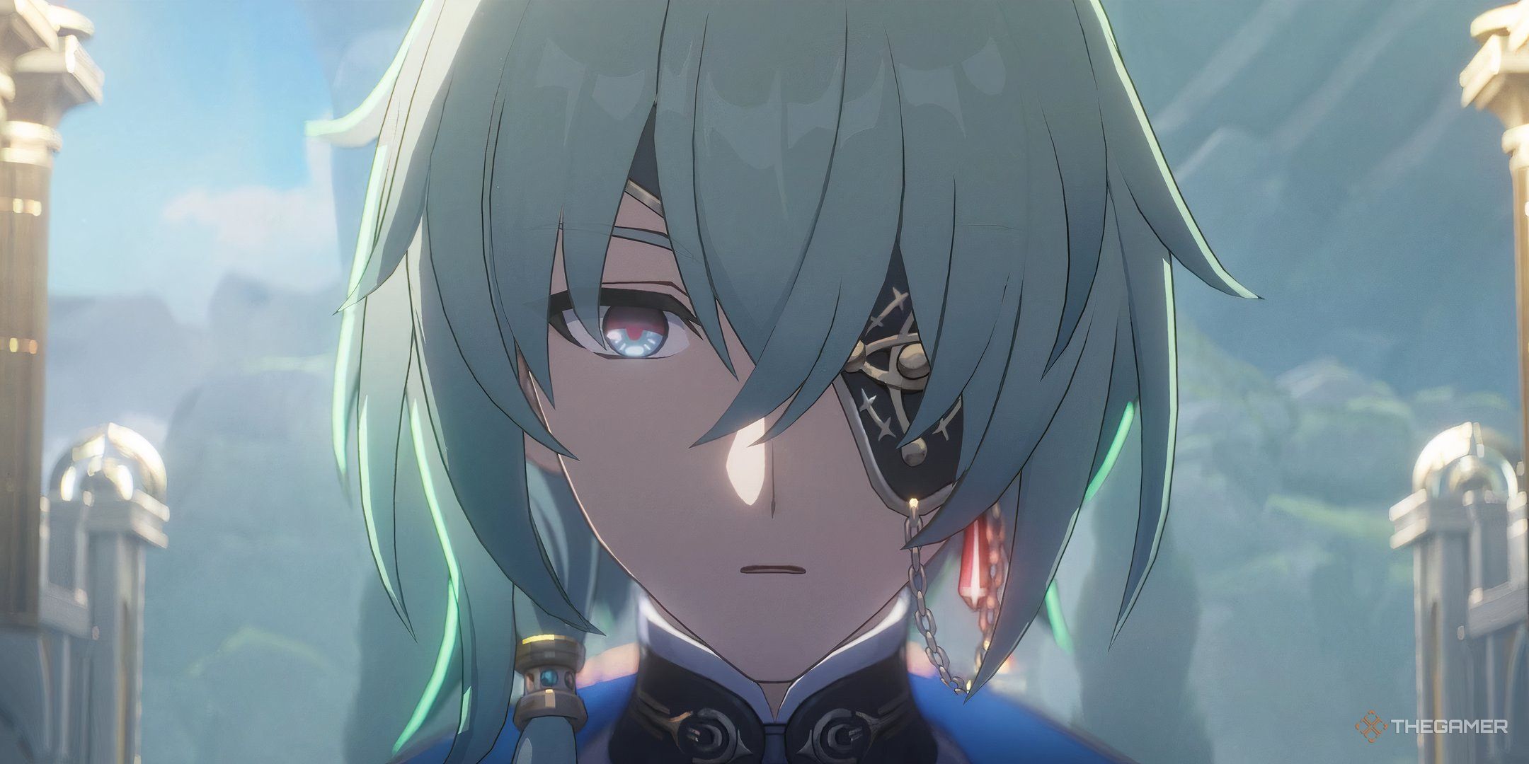 Honkai Star Rail Anaxa surprised reaction looking at the screen.