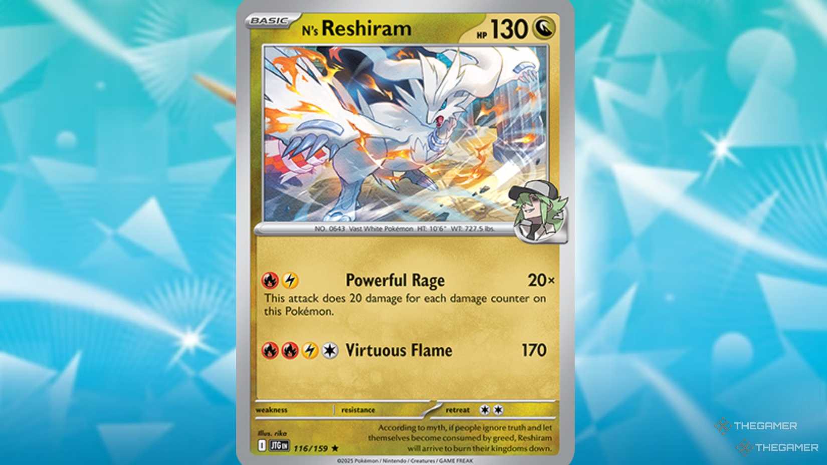 pokemon n's reshiram card N's Reshiram (167/159) – PokeGuard main image 0