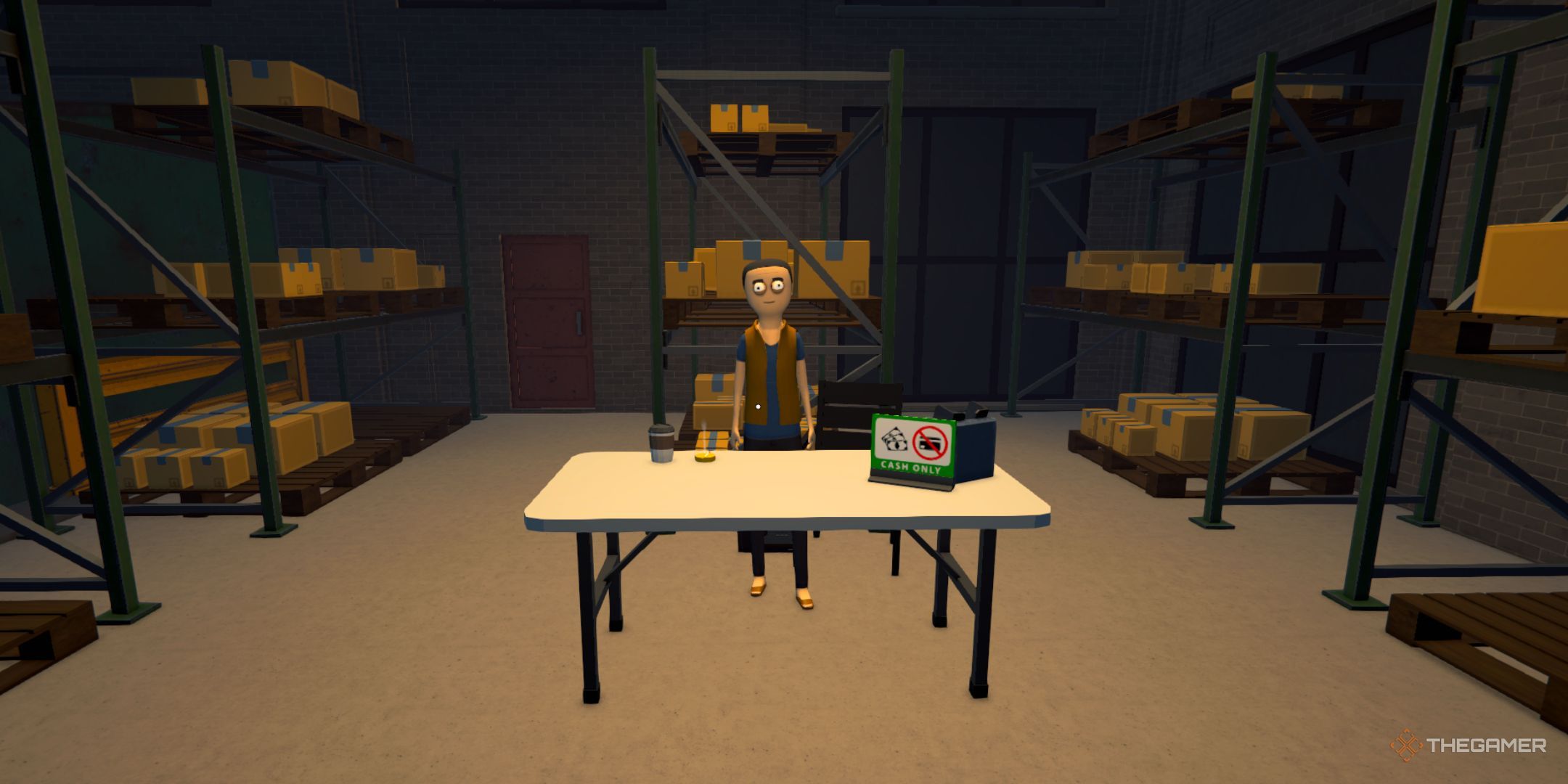 Schedule 1 oscar NPC inside the warehouse.