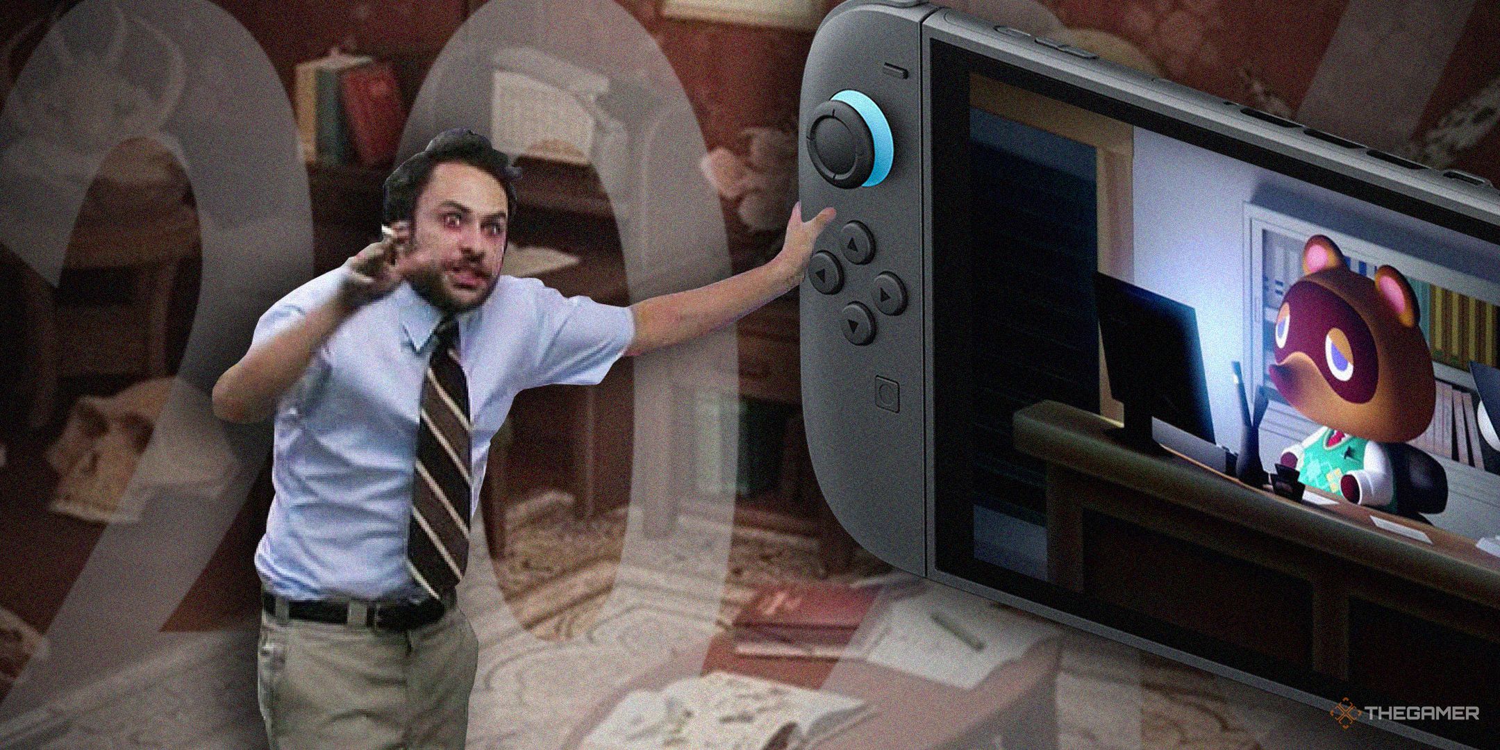 Charlie conspiracy meme with Switch 2 and Animal Crossing