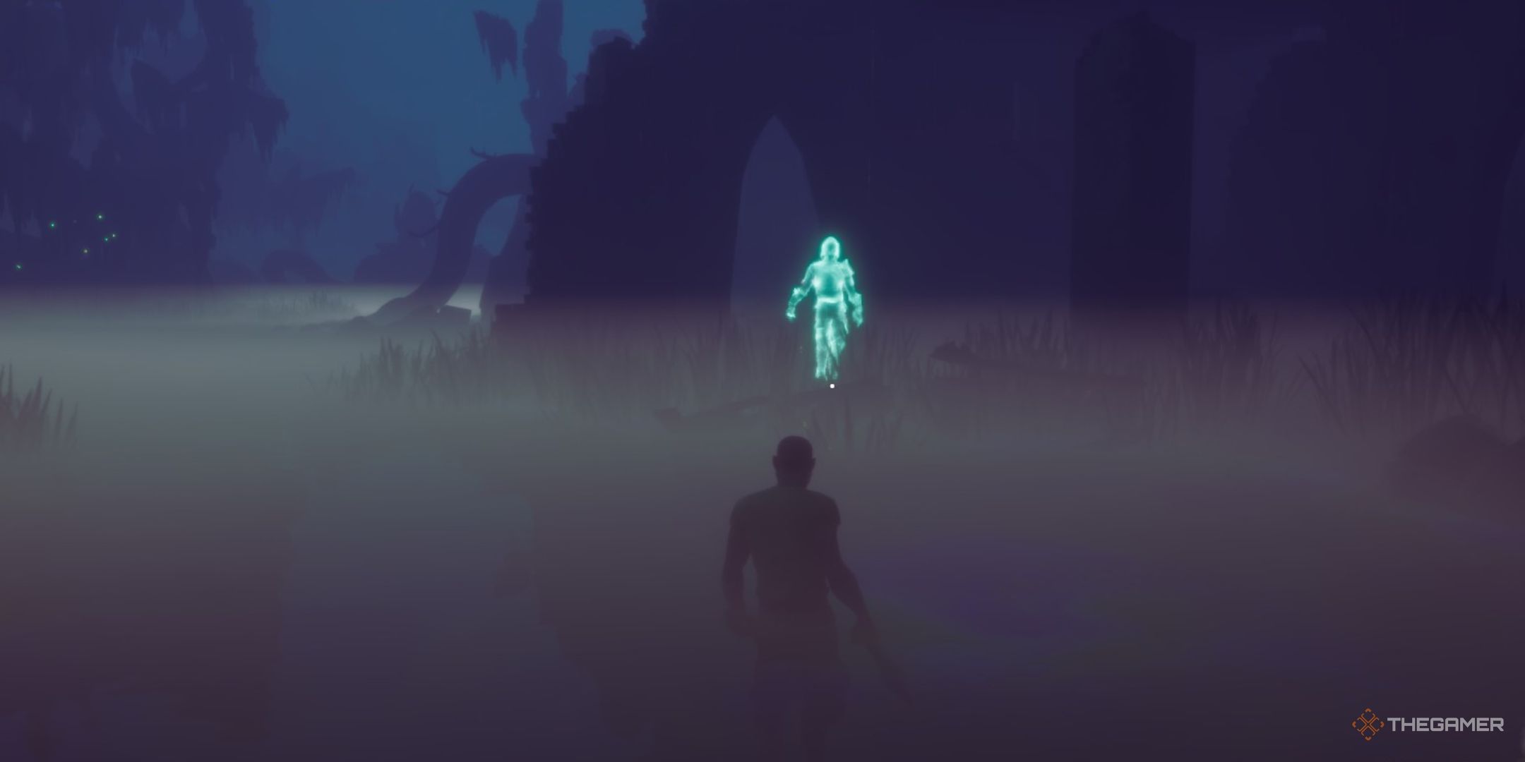 Restless Ghost in Whispering Swamps in Runescape: Dragonwilds.