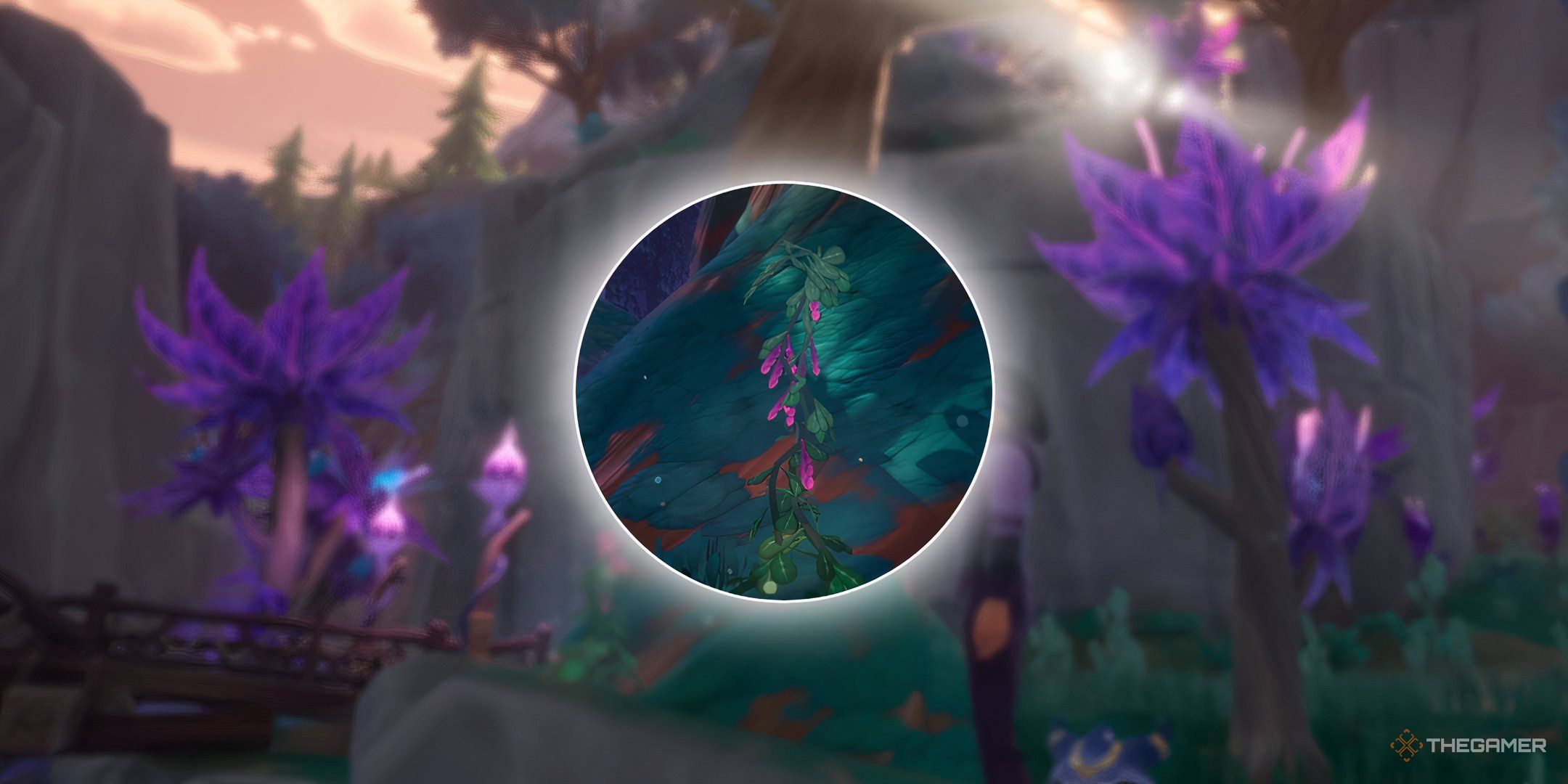 A Batterfly Bean Plant Centered On An Image Of A Tree In Elderwood In Palia.