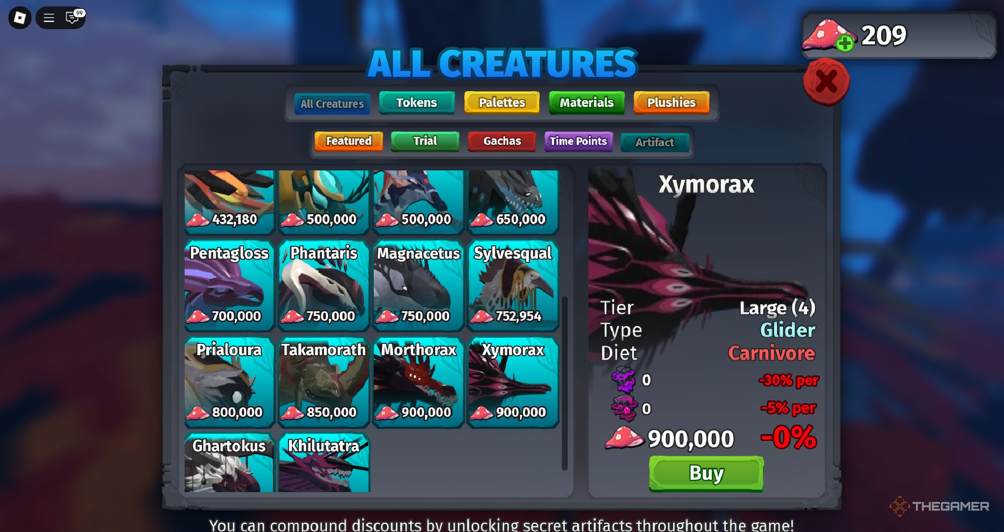How To Get And Use Artifacts In Roblox Creatures Of Sonaria A Player Looking At Artifact Creatures In Roblox Creatures Of Sonaria 